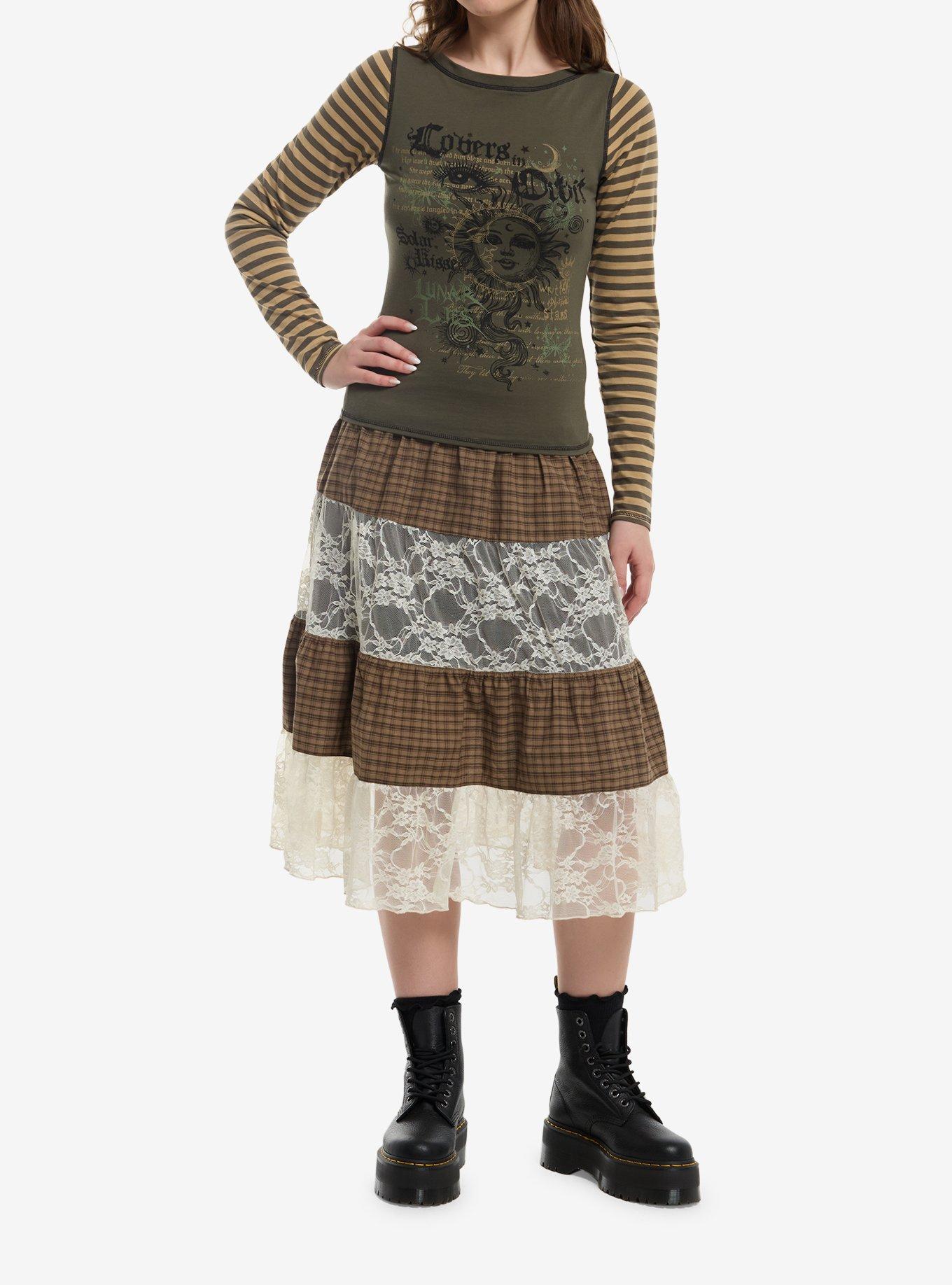 Lovers In Orbit Stripe Girls Long-Sleeve Top, , hi-res