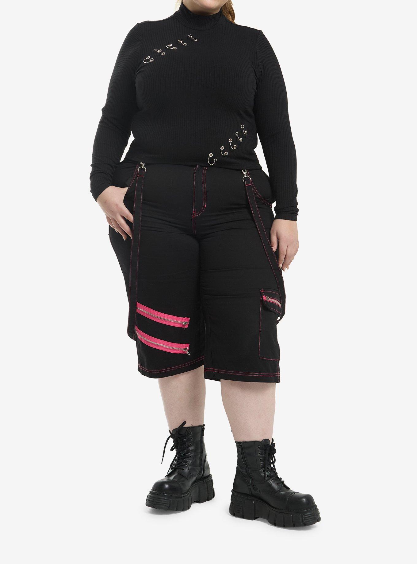 Social Collision Black Pierced Girls Long-Sleeve Top, , hi-res