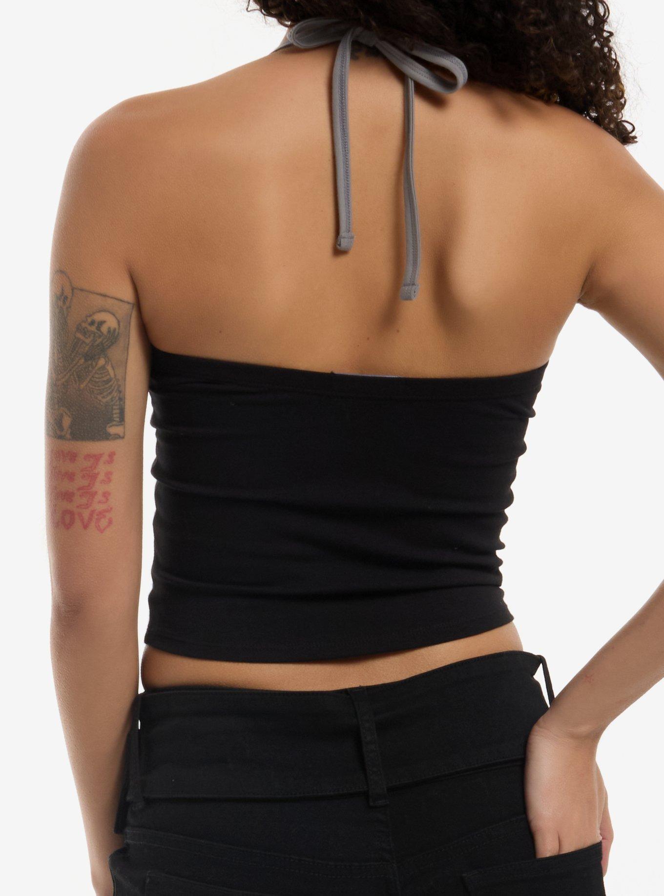 Social Collision Winged Cross & Filigree Halter Top, MULTI, alternate