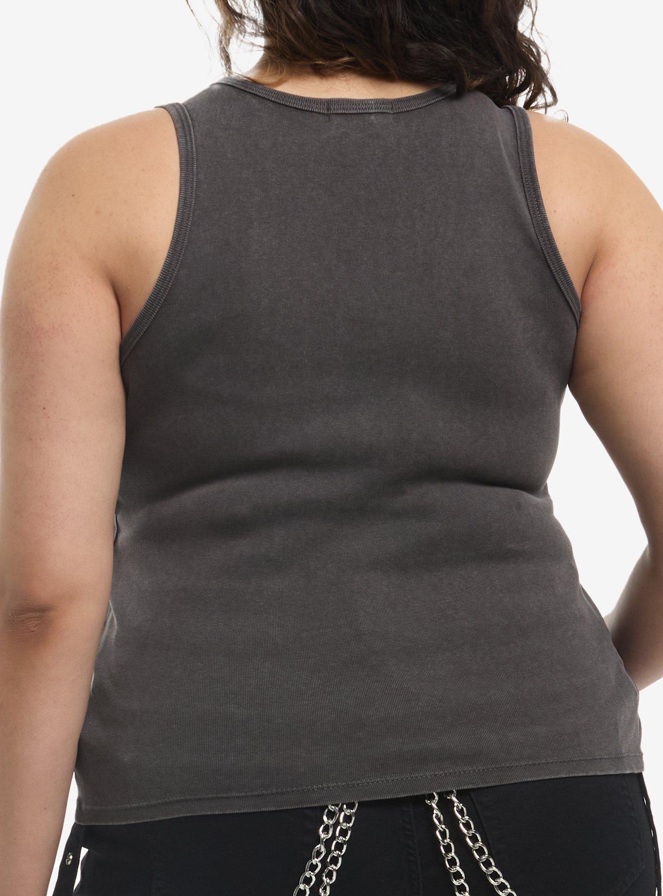 Social Collision Cross Filigree Lace-Up Girls Tank Top Plus Size, MULTI, alternate