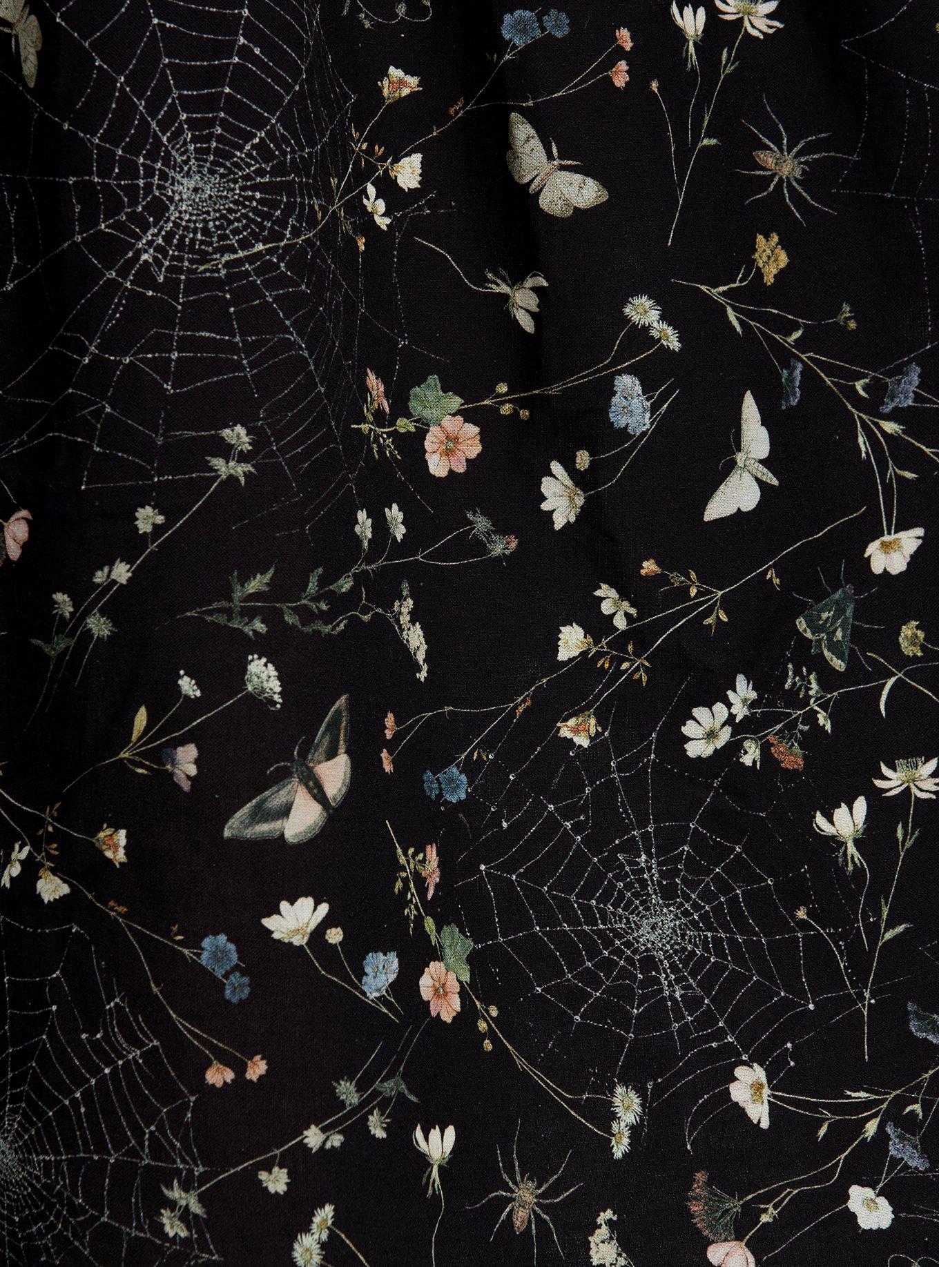 Cosmic Aura Floral Spiderweb Midi Dress Plus Size, MULTI, alternate