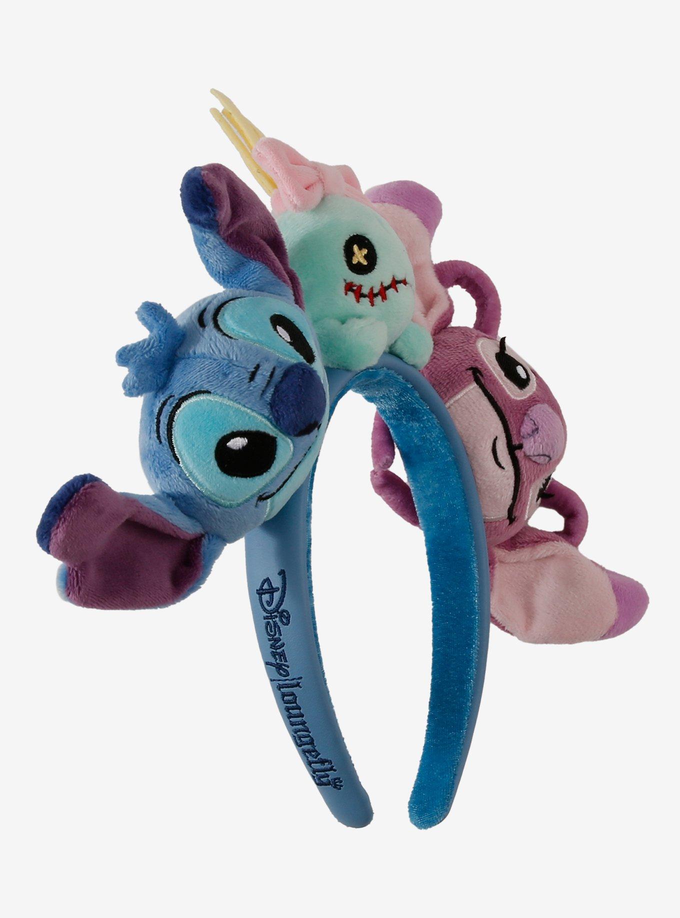Loungefly Disney Lilo & Stitch Angel, Scrump, & Stitch Plush Headband &mdash; BoxLunch Exclusive, , hi-res