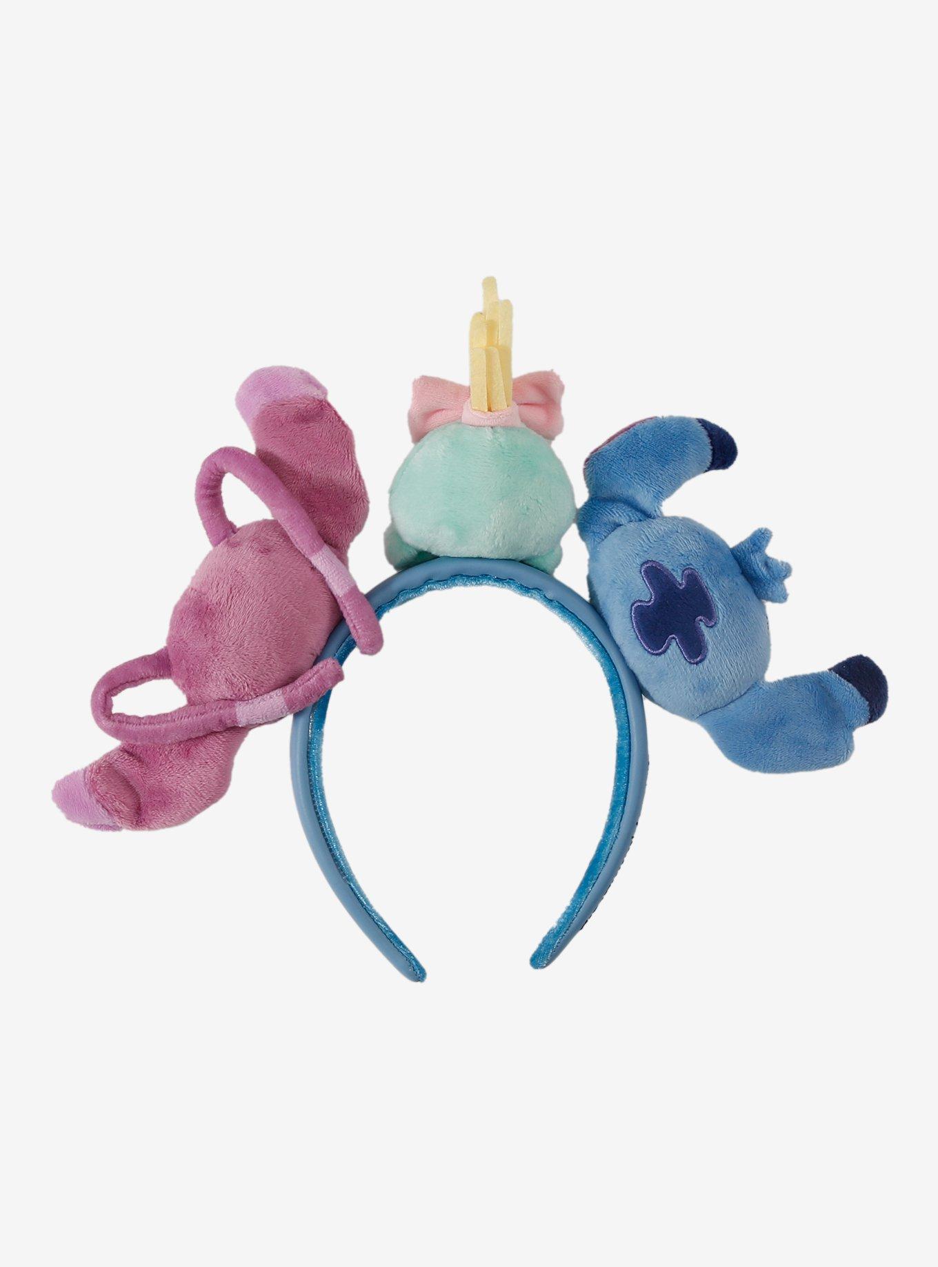 Loungefly Disney Lilo & Stitch Angel, Scrump, & Stitch Plush Headband &mdash; BoxLunch Exclusive, , alternate