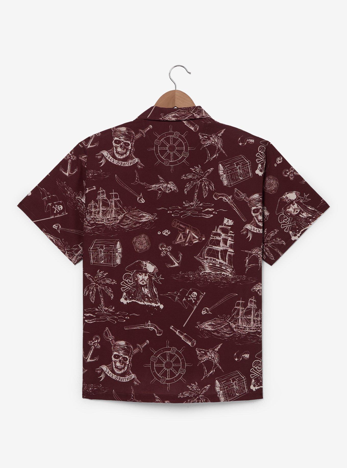 Disney Pirates of the Caribbean Icons Allover Print Woven Button-Up - BoxLunch Exclusive, , hi-res