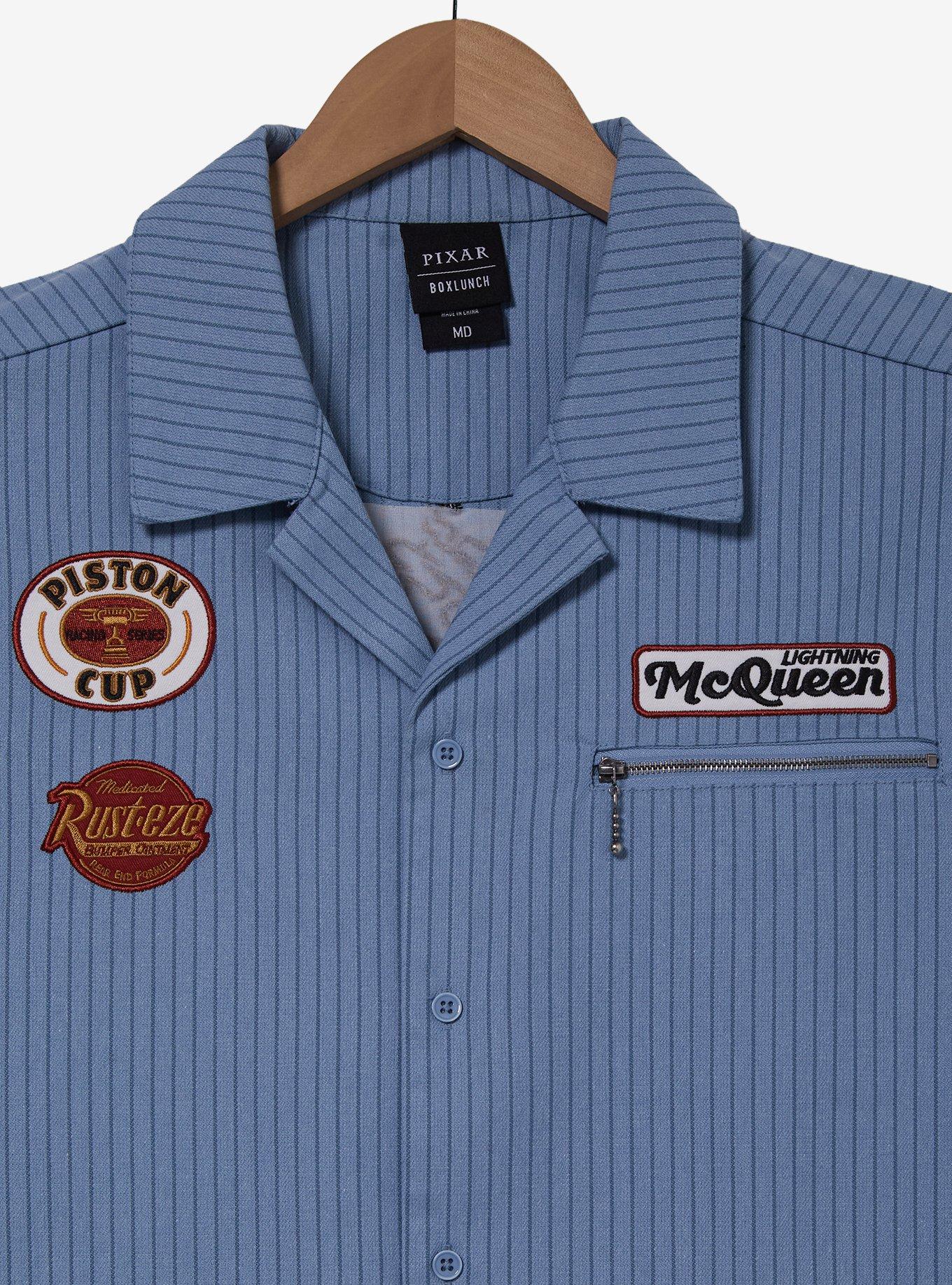 Disney Pixar Cars Garage Woven Button-Up &mdash; BoxLunch Exclusive, BLUE, alternate