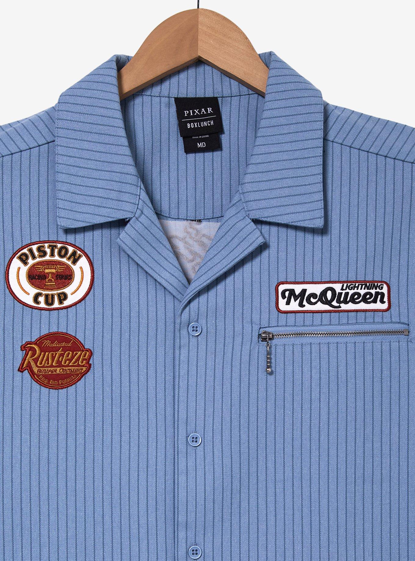 Disney Pixar Cars Garage Woven Button-Up &mdash; BoxLunch Exclusive, BLUE, alternate