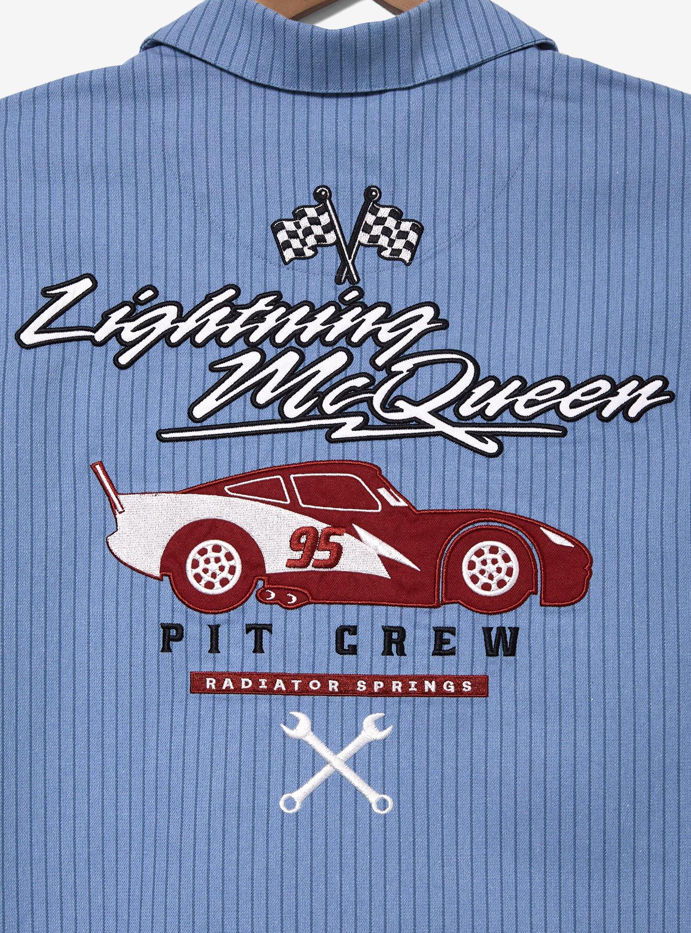 Disney Pixar Cars Garage Woven Button-Up &mdash; BoxLunch Exclusive, BLUE, alternate