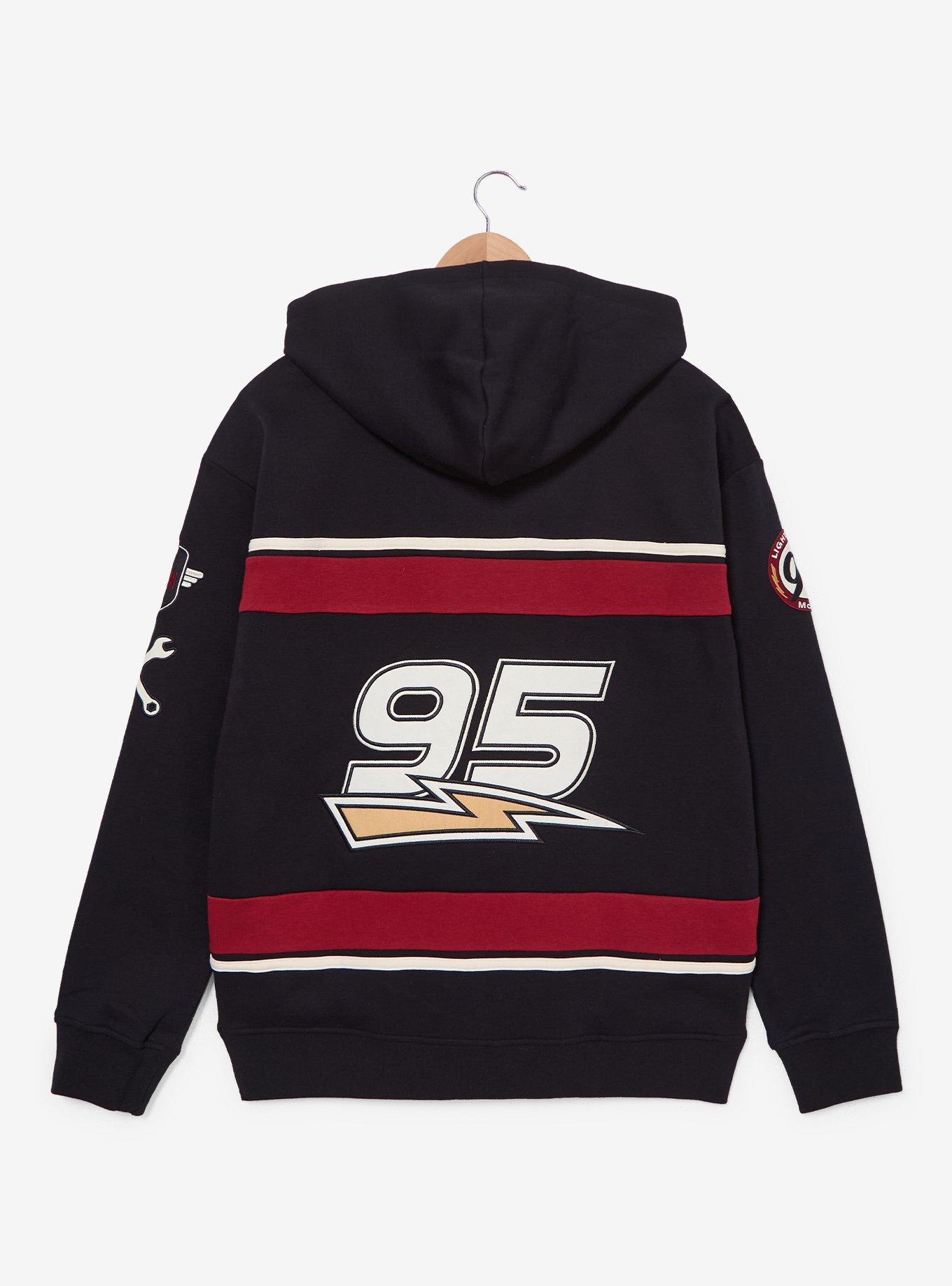 Disney Pixar Cars Lightning McQueen Patches Zip Hoodie — BoxLunch Exclusive