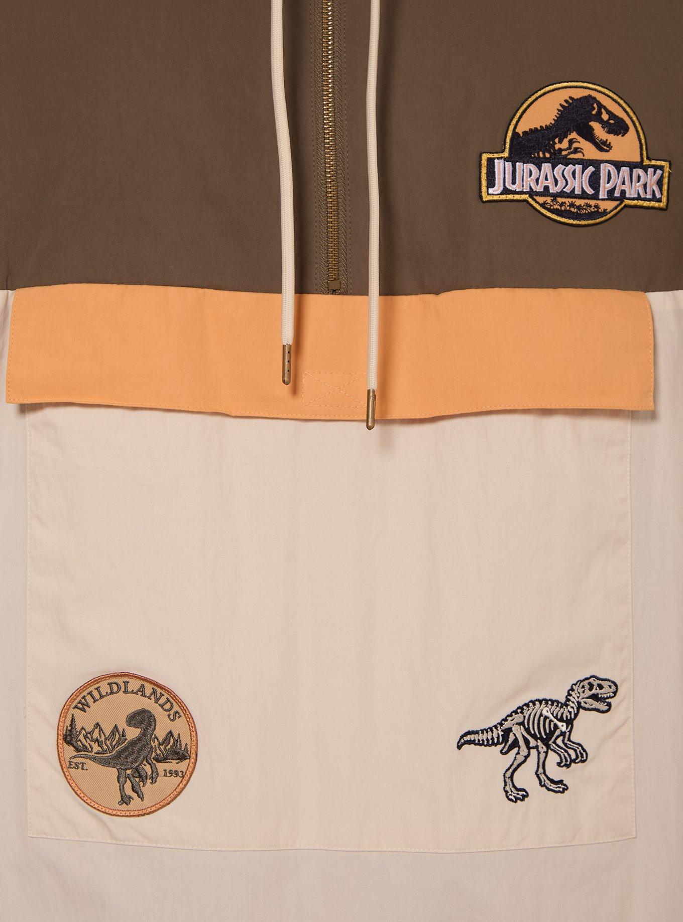 Jurassic Park Embroidered Patches Windbreaker - BoxLunch Exclusive, GREEN, alternate - view 3