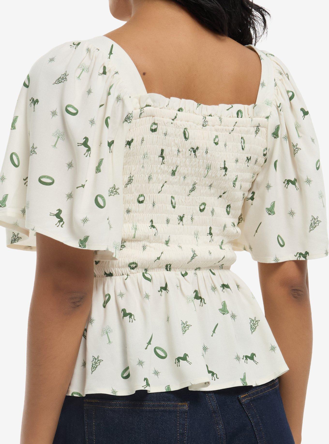 Her Universe The Lord Of The Rings Icons Flutter Sleeve Top Her Universe Exclusive, MULTI, alternate