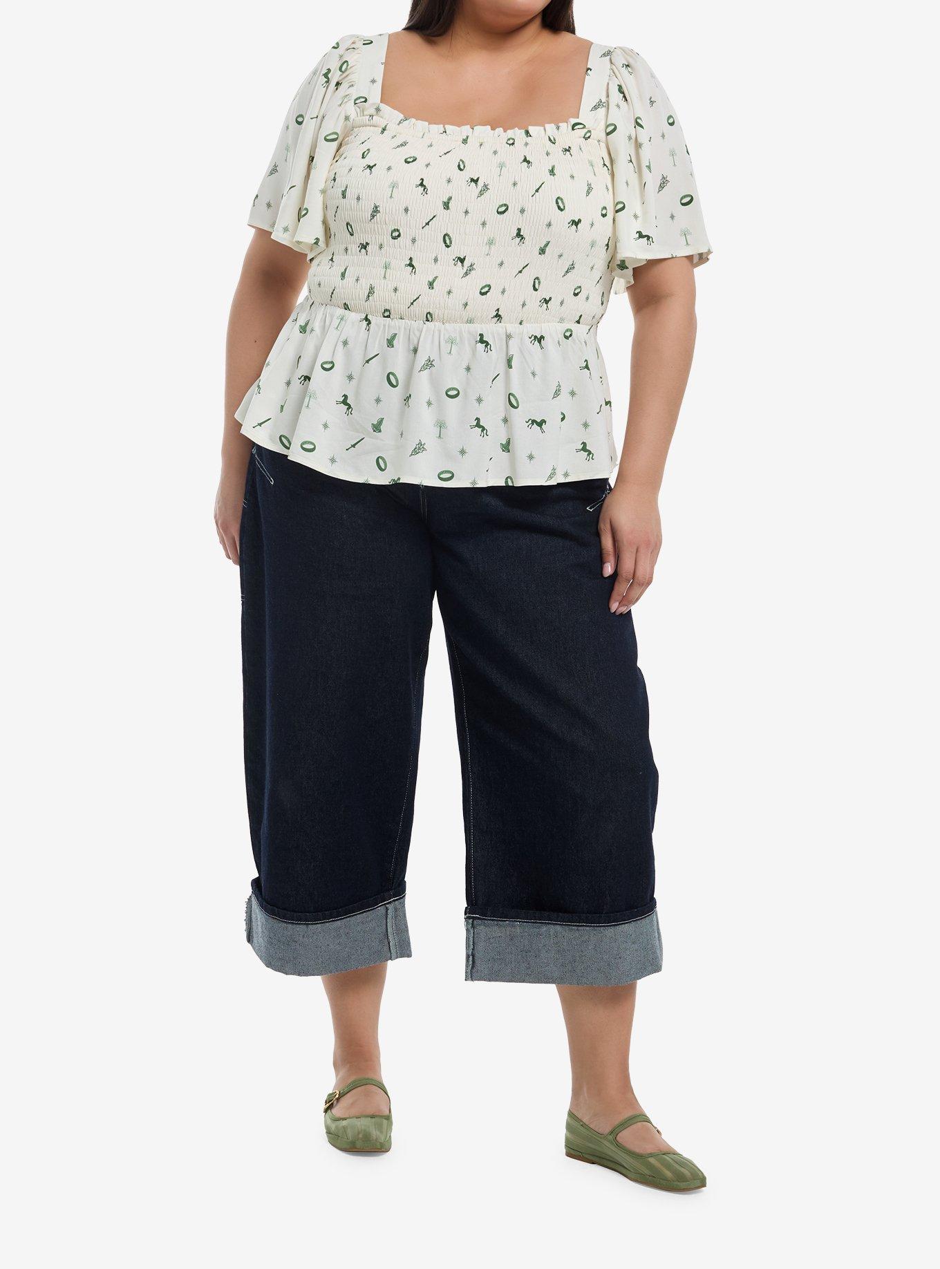 Her Universe The Lord Of The Rings Icons Flutter Sleeve Top Plus Size Her Universe Exclusive, , hi-res