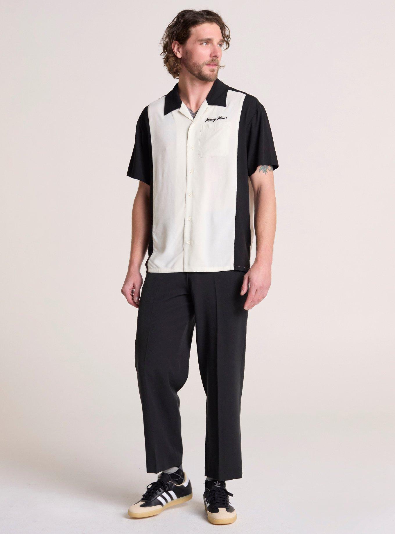 Our Universe Disney Mickey Mouse Bowling Woven Button-Up Our Universe Exclusive, BLACK  WHITE, alternate - view 3