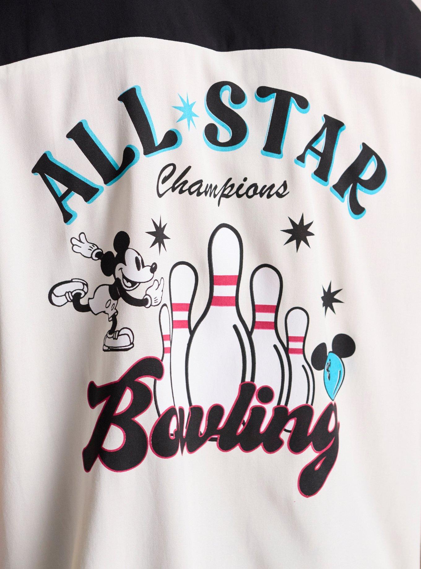 Our Universe Disney Mickey Mouse Bowling Woven Button-Up Our Universe Exclusive, BLACK  WHITE, alternate - view 4
