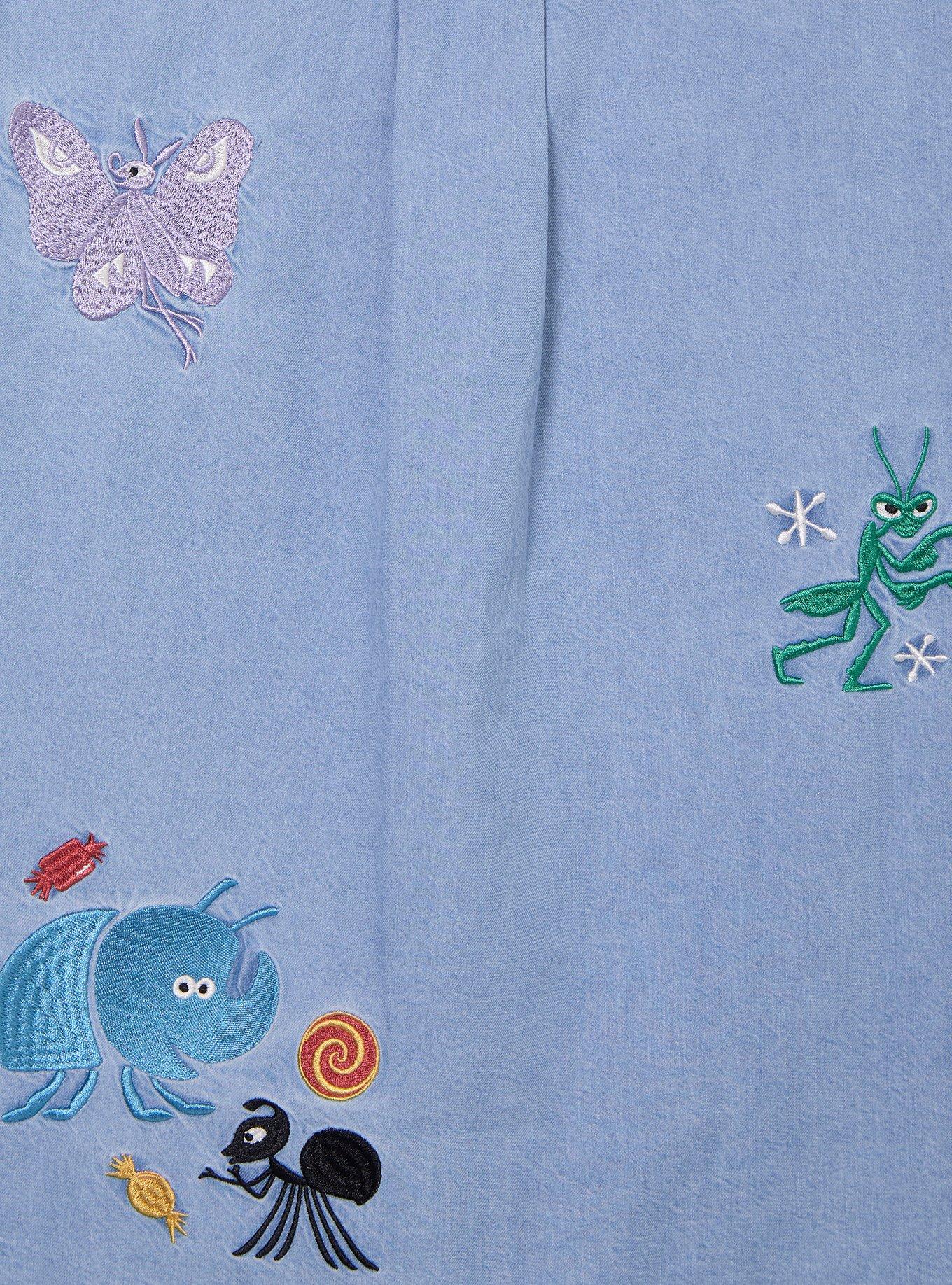 Disney Pixar A Bug's Life Embroidered Women's Long Sleeve Button-Up &mdash; BoxLunch Exclusive, DENIM, alternate
