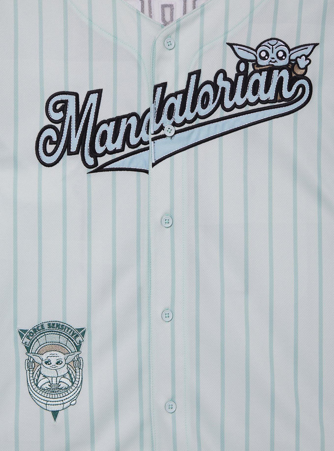 Star Wars The Mandalorian Grogu Women's Cropped Striped Baseball Jersey - BoxLunch Exclusive, LIGHT GREEN, alternate
