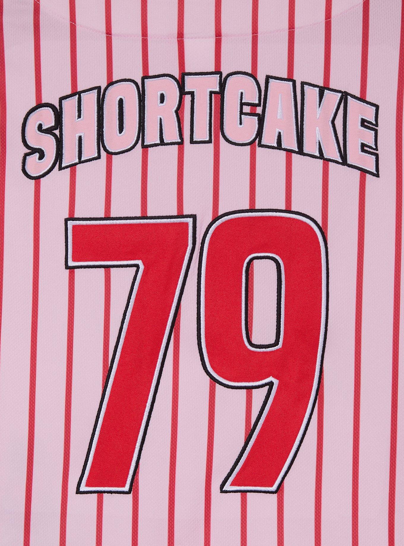 Strawberry Shortcake Women's Cropped Baseball Jersey &mdash; BoxLunch Exclusive, LIGHT PINK, alternate