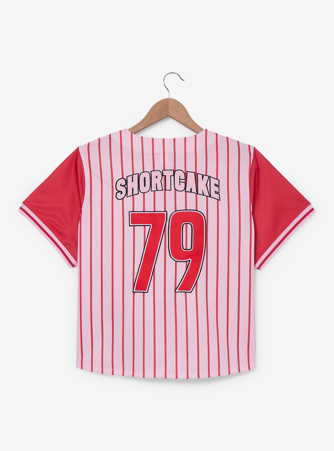 Strawberry Shortcake Women's Plus Size Cropped Baseball Jersey &mdash; BoxLunch Exclusive, , hi-res