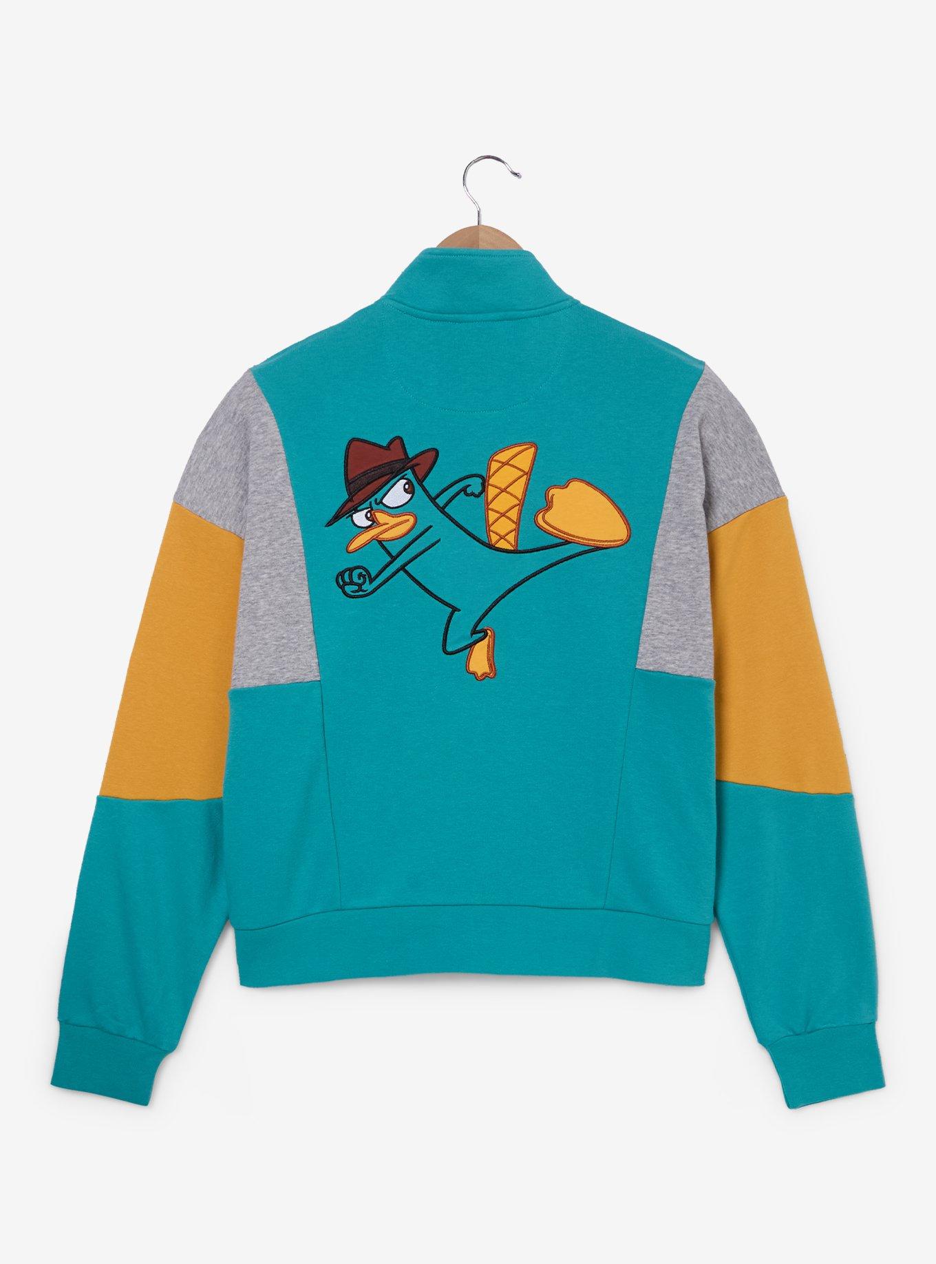 Disney Phineas & Ferb Perry The Platypus Women's Quarter-Zip Crewneck - BoxLunch Exclusive, , hi-res
