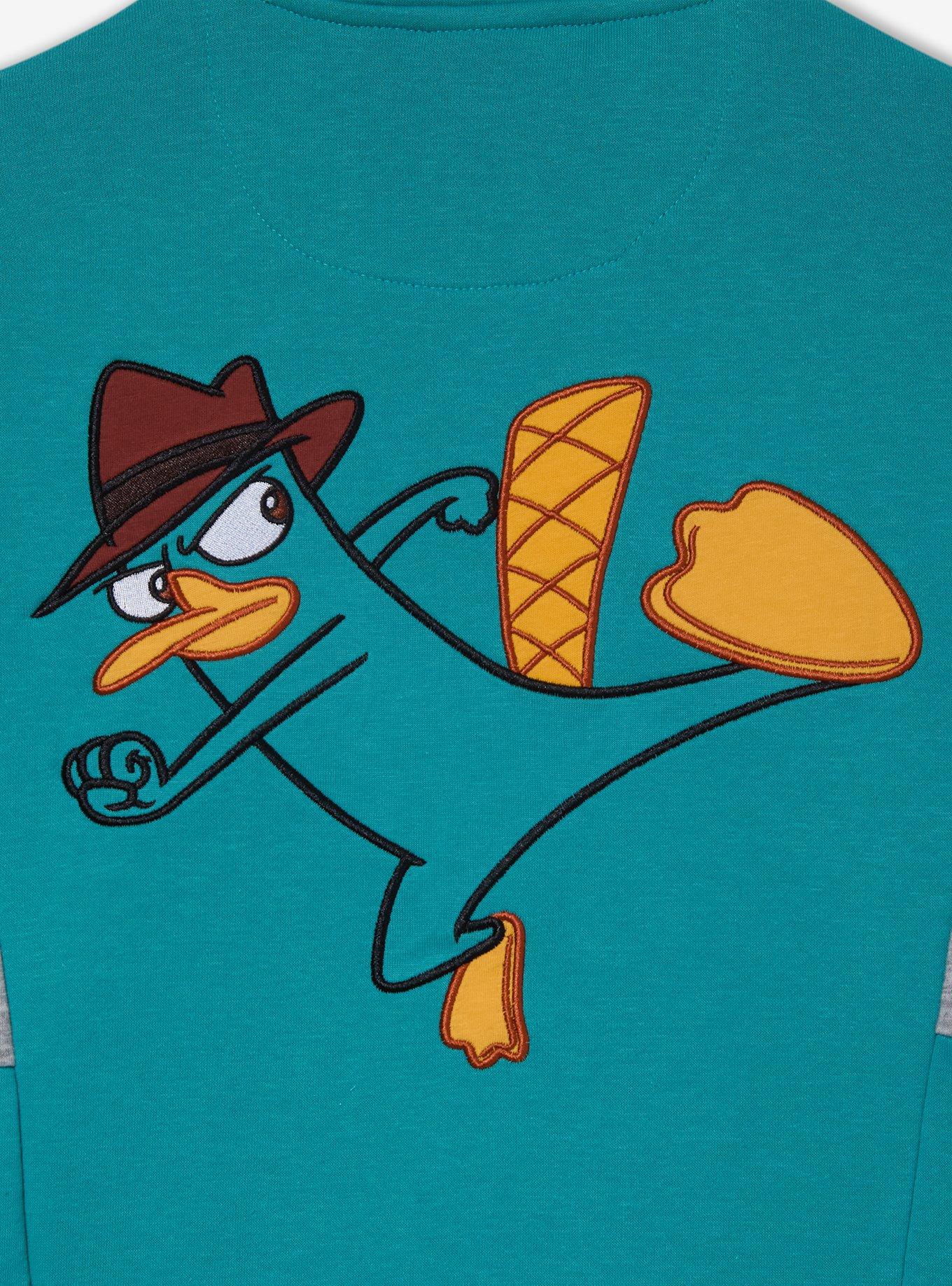 Disney Phineas & Ferb Perry The Platypus Women's Quarter-Zip Crewneck - BoxLunch Exclusive, , alternate