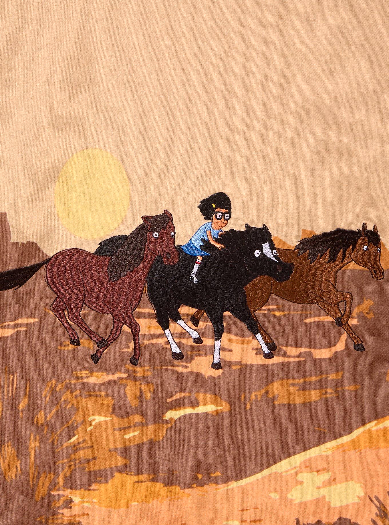 Bob's Burgers Tina Horseback Riding Sceneic Crewneck, , hi-res