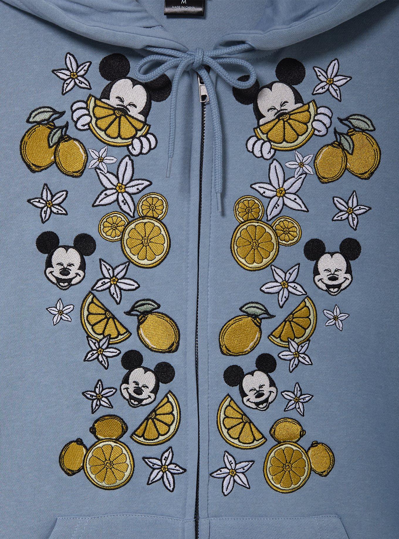 Disney Mickey Mouse Lemons Embroidered Women's Zippered Hoodie - BoxLunch Exclusive, , hi-res