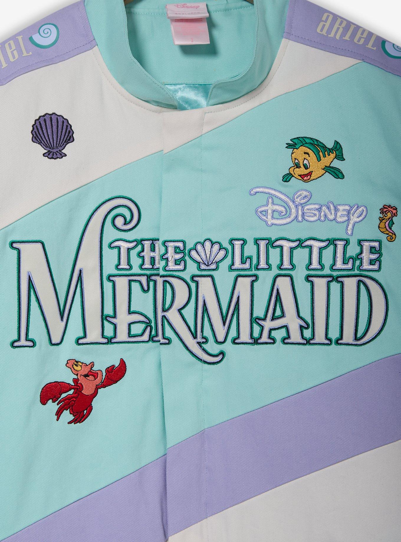 Disney The Little Mermaid Women's Plus Size Cropped Racing Jacket - BoxLunch Exclusive, AQUA, alternate