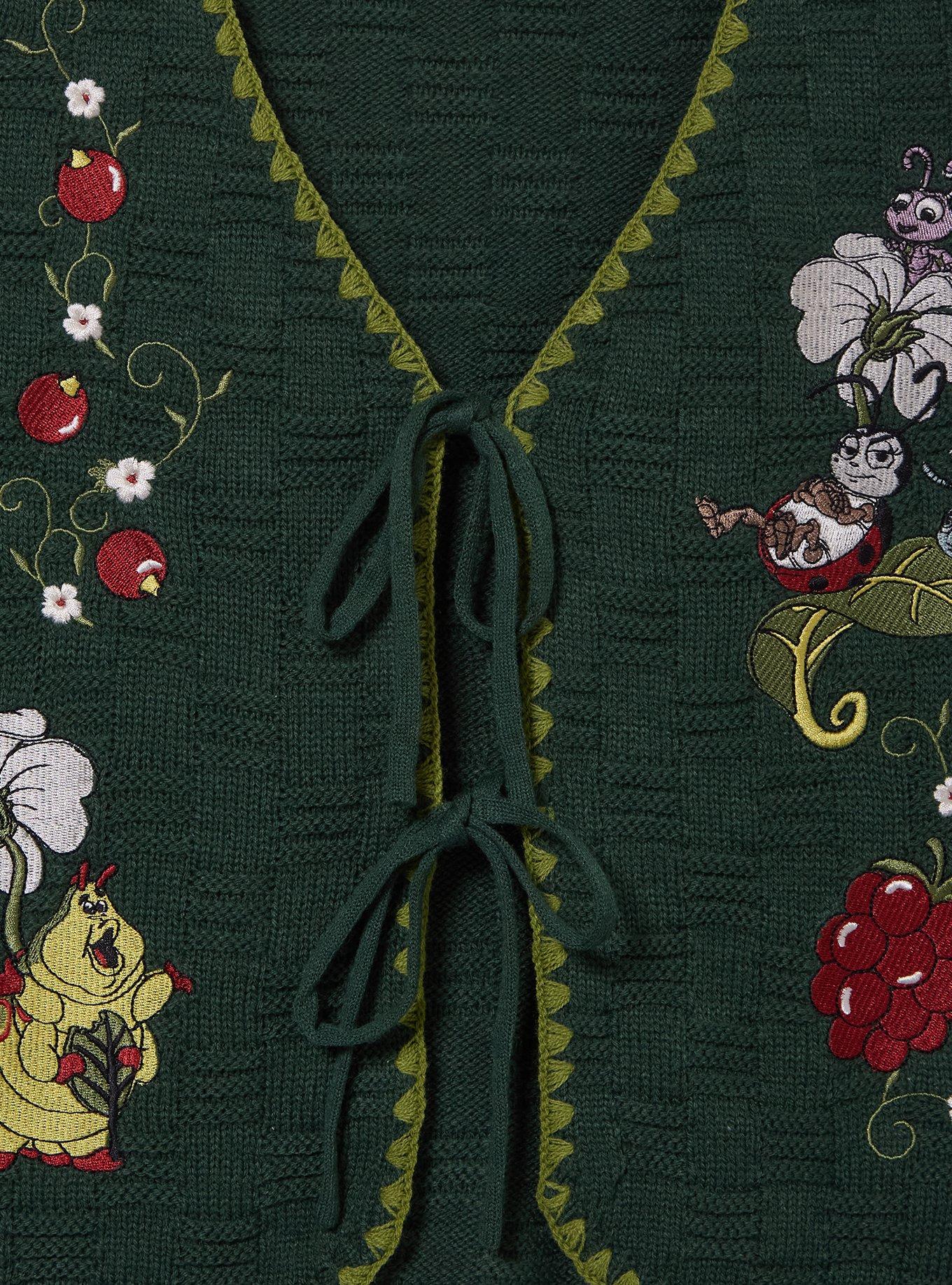 Disney Pixar A Bug's Life Floral Women's Plus Knit Vest - BoxLunch Exclusive