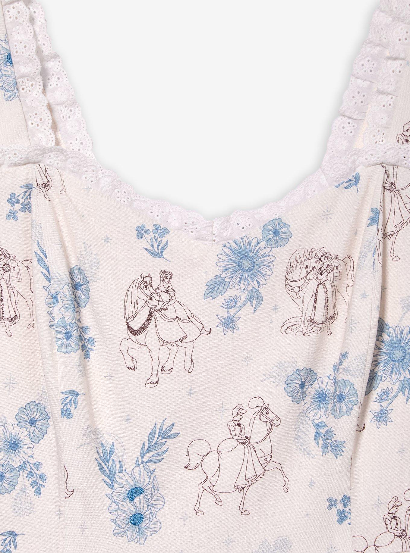 Disney Princess Floral Horses Allover Print Dress - BoxLunch Exclusive, CREAM, alternate
