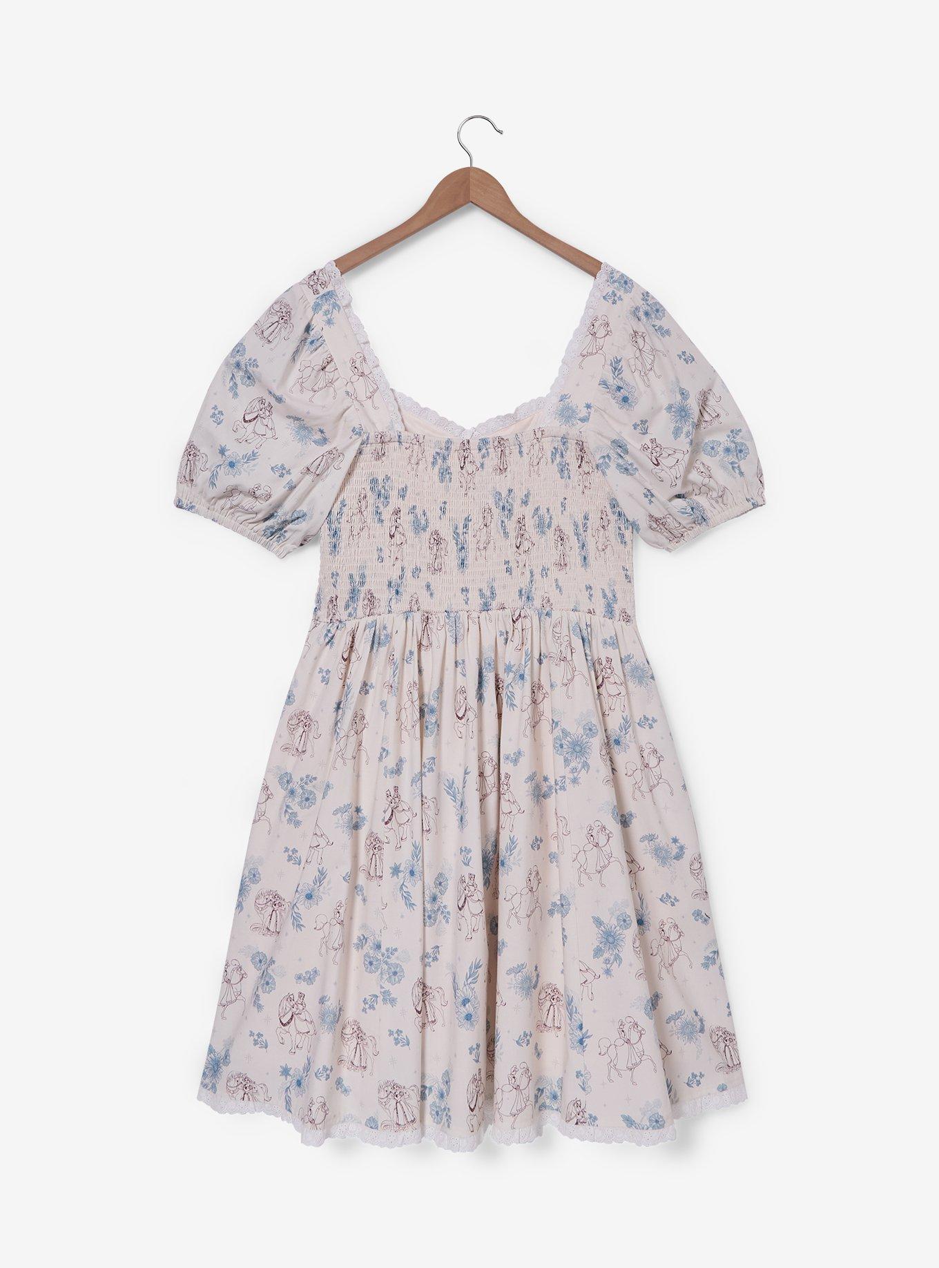 Disney Princess Floral Horses Allover Print Plus Size Dress - BoxLunch Exclusive, , hi-res