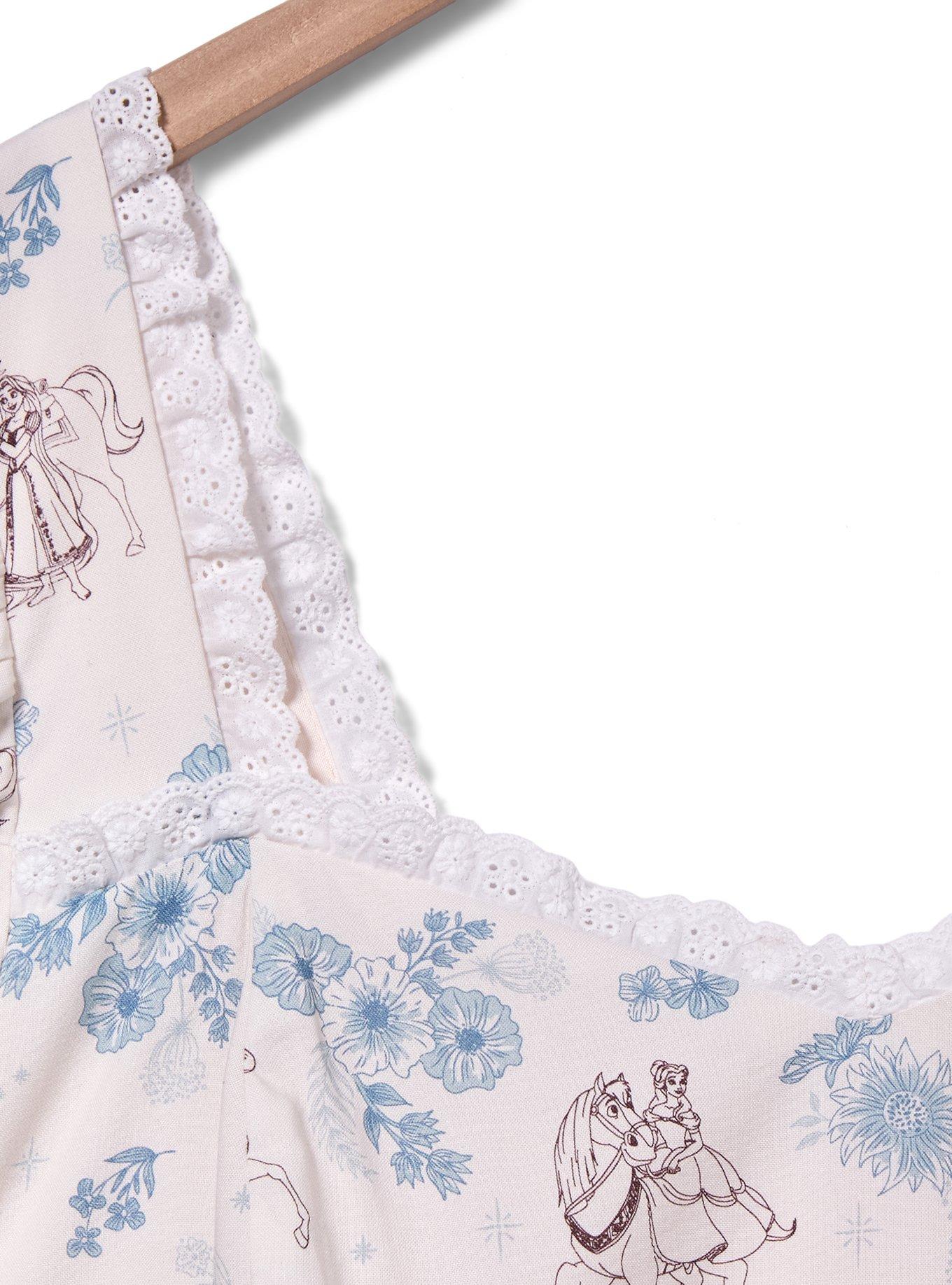 Disney Princess Floral Horses Allover Print Plus Size Dress - BoxLunch Exclusive, CREAM, alternate