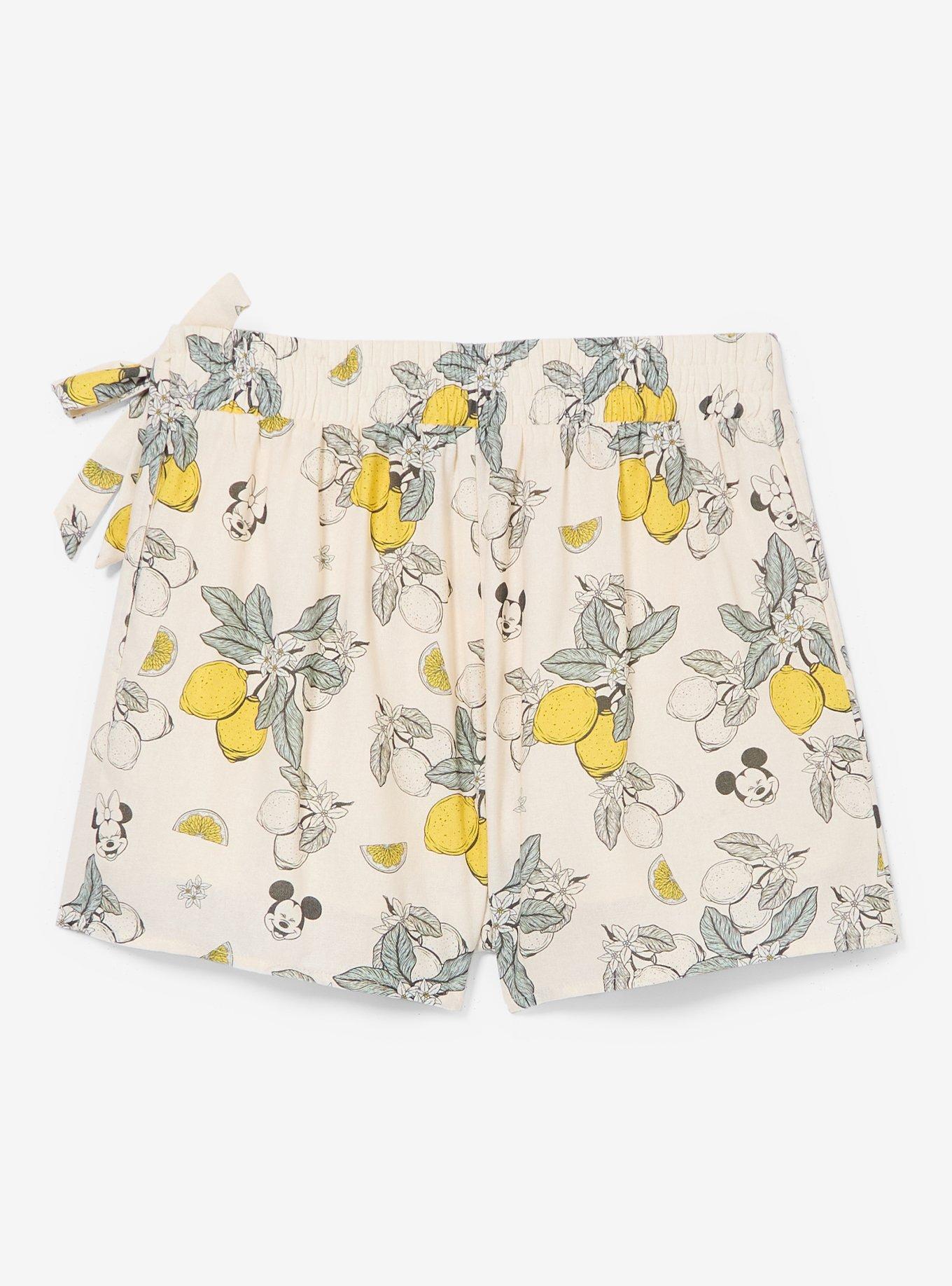 Disney Mickey & Minnie Lemons Allover Print Linen Skort - BoxLunch Exclusive, , hi-res