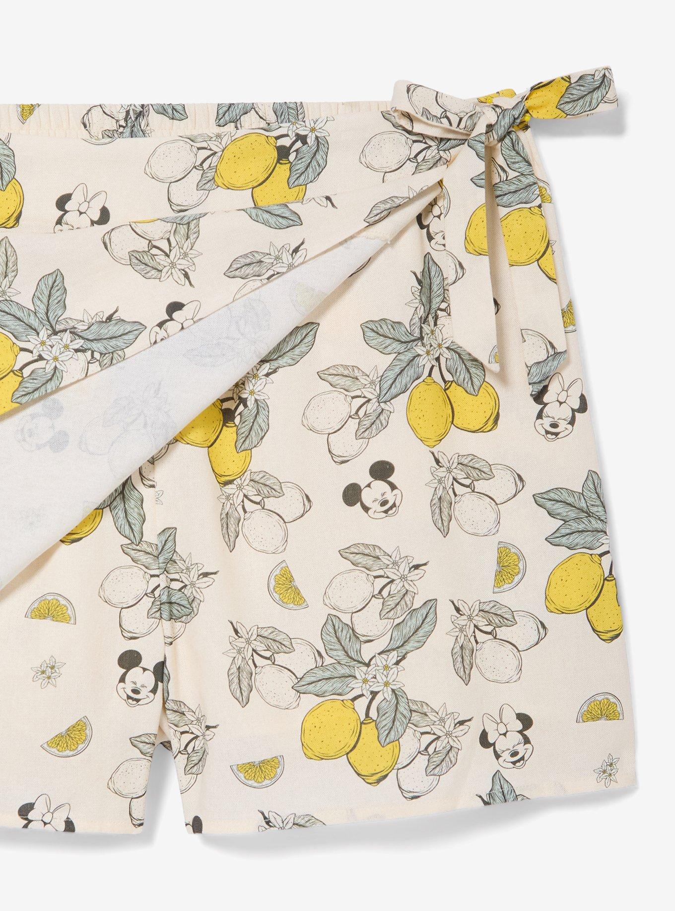 Disney Mickey & Minnie Lemons Allover Print Plus Size Linen Skort - BoxLunch Exclusive, BIRCH, alternate