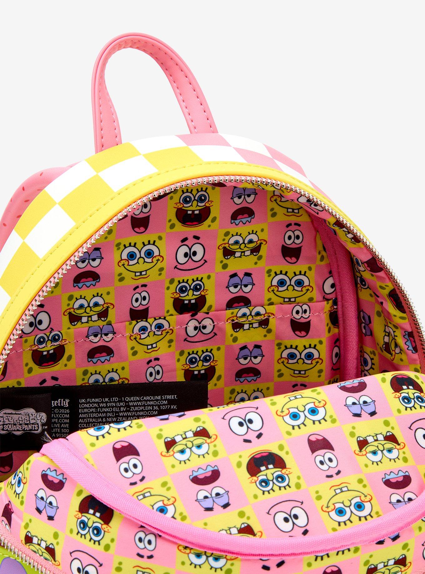 Loungefly SpongeBob SquarePants Heart Split Checkered Mini Backpack, , alternate