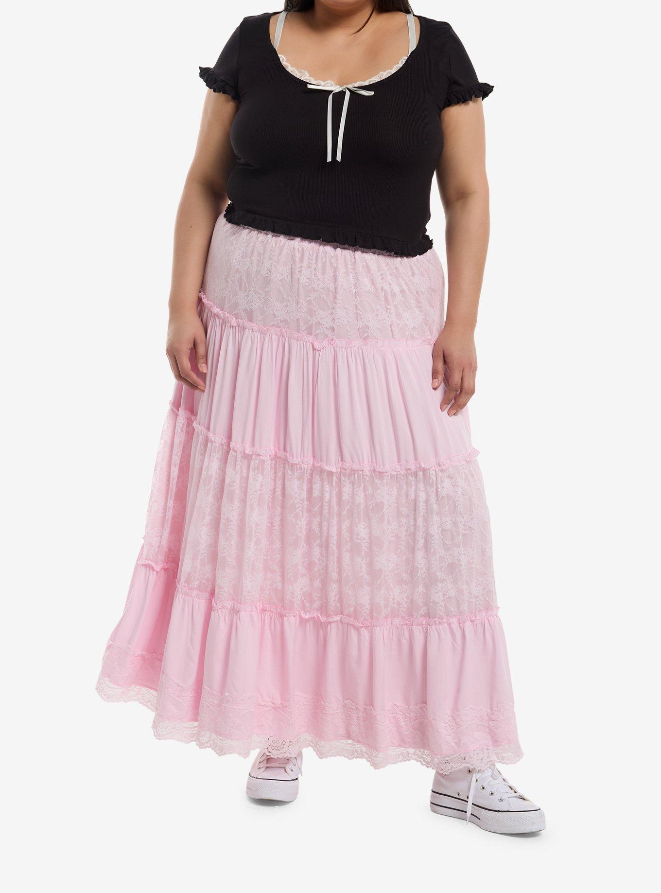 Thorn & Fable Black & White Ruffle Girls Crop Top Plus Size, , hi-res