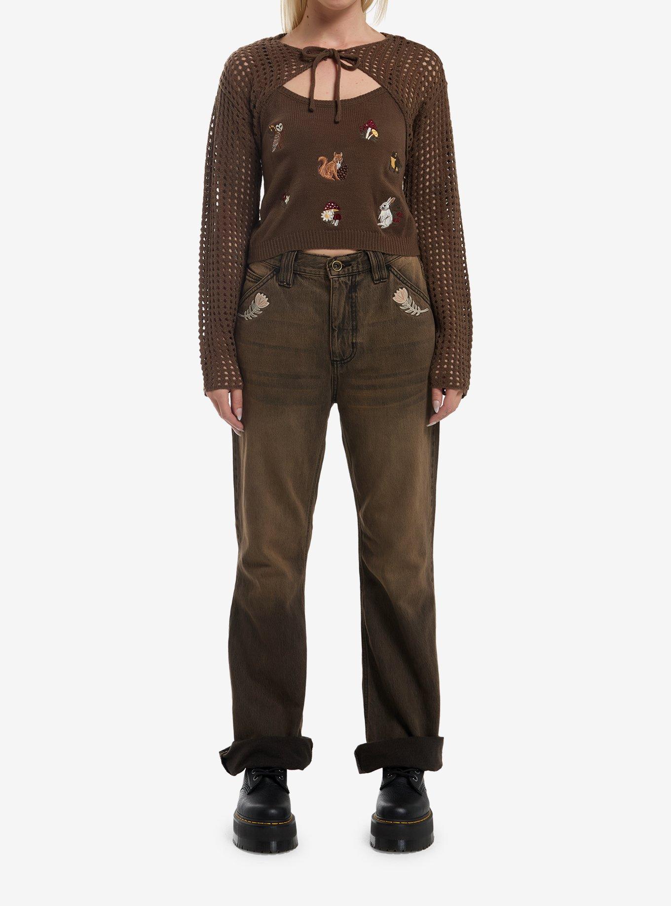 Thorn & Fable Woodland Critters Girls Knit Cami &  Shrug Set, , hi-res