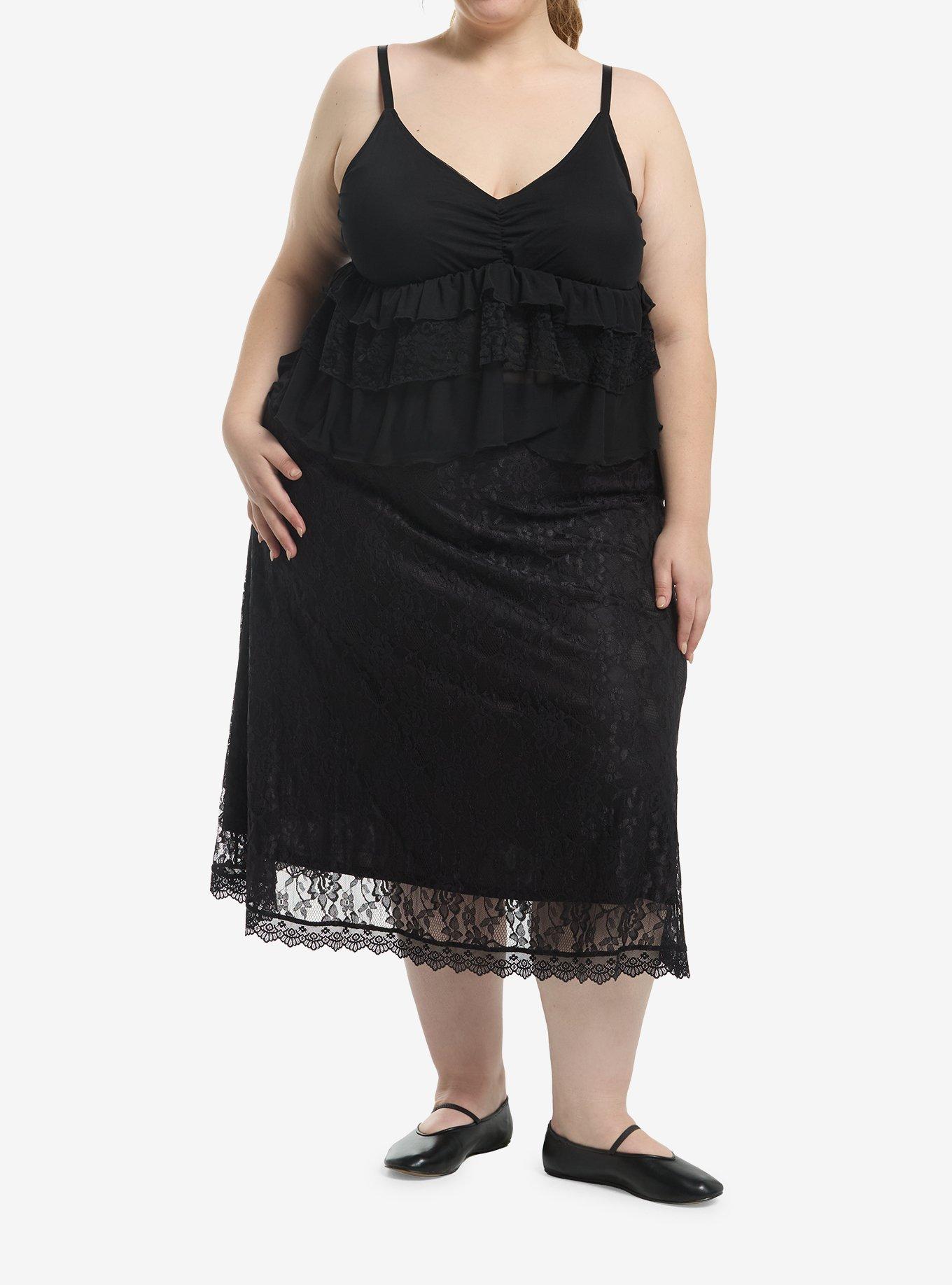 Cosmic Aura Black Tiered Cami Plus Size, , hi-res