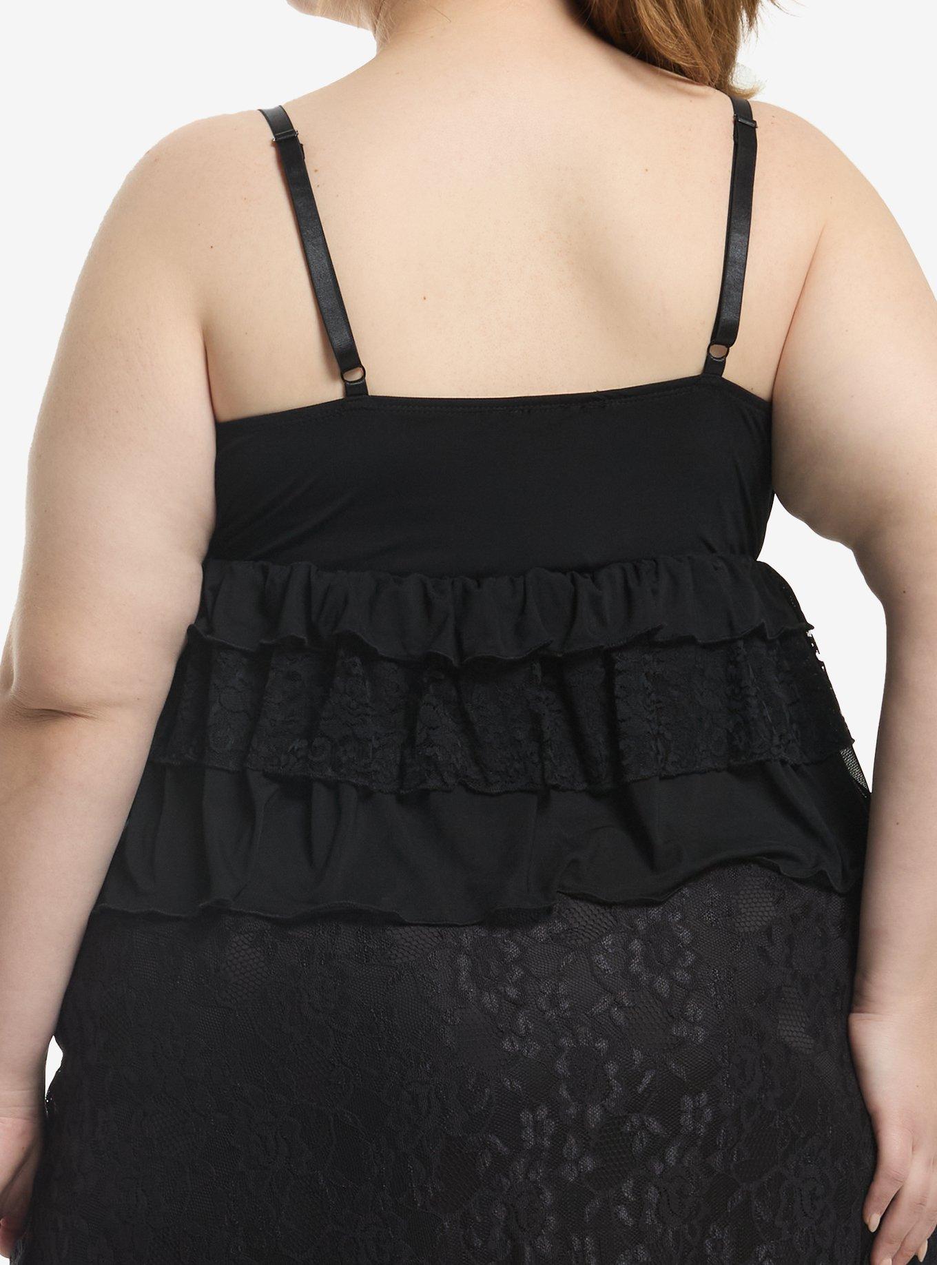 Cosmic Aura Black Tiered Cami Plus Size, MULTI, alternate