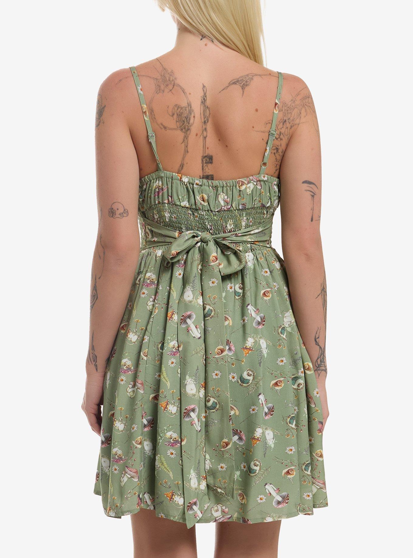 Thorn & Fable Mushroom Woodland Critters Dress, MULTI, alternate