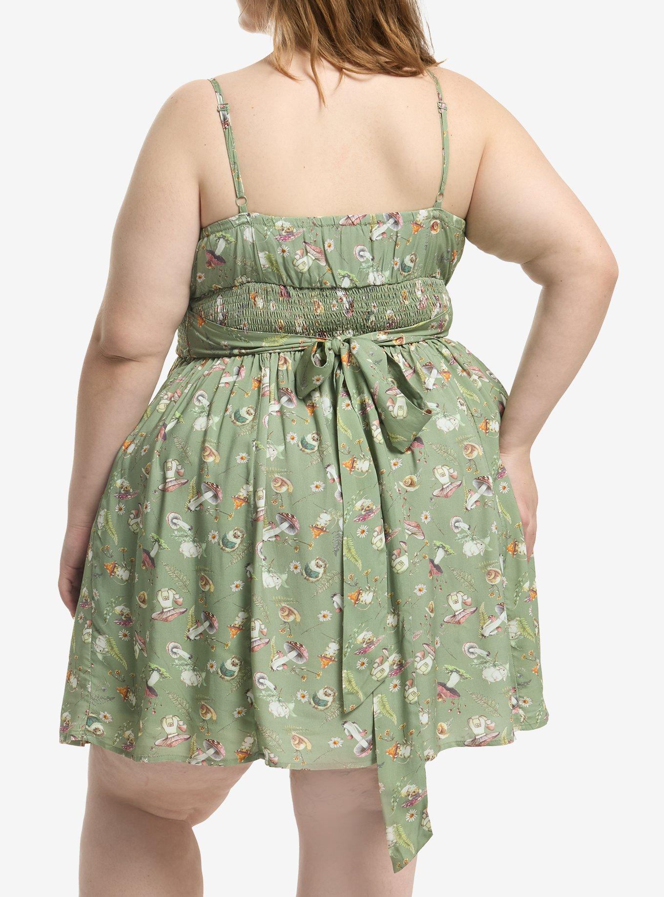 Thorn & Fable Mushroom Woodland Critters Dress Plus Size, MULTI, alternate