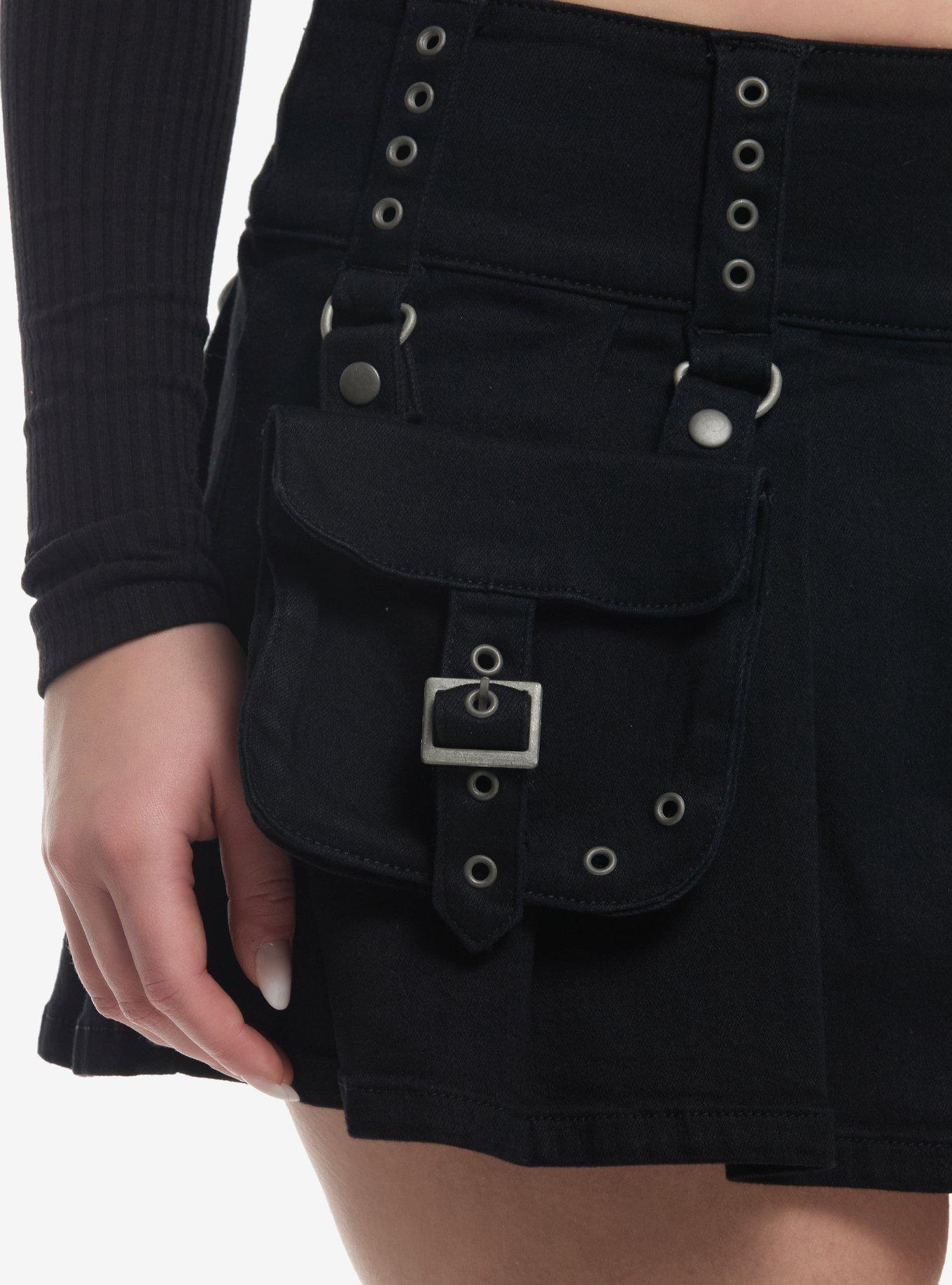 Social Collision Black Cargo Pleated Skort, MULTI, alternate