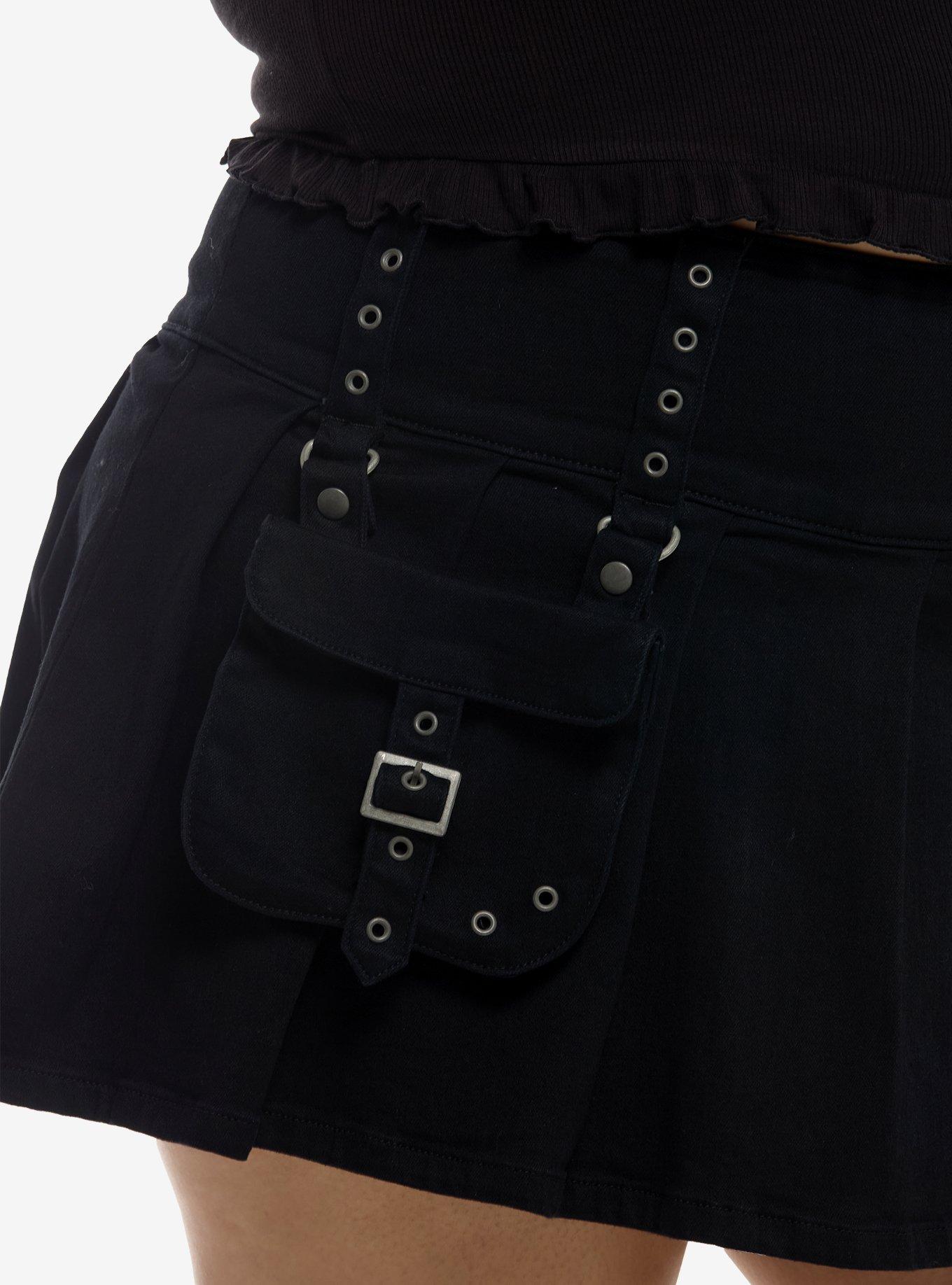 Social Collision Black Cargo Pleated Skort Plus Size, MULTI, alternate