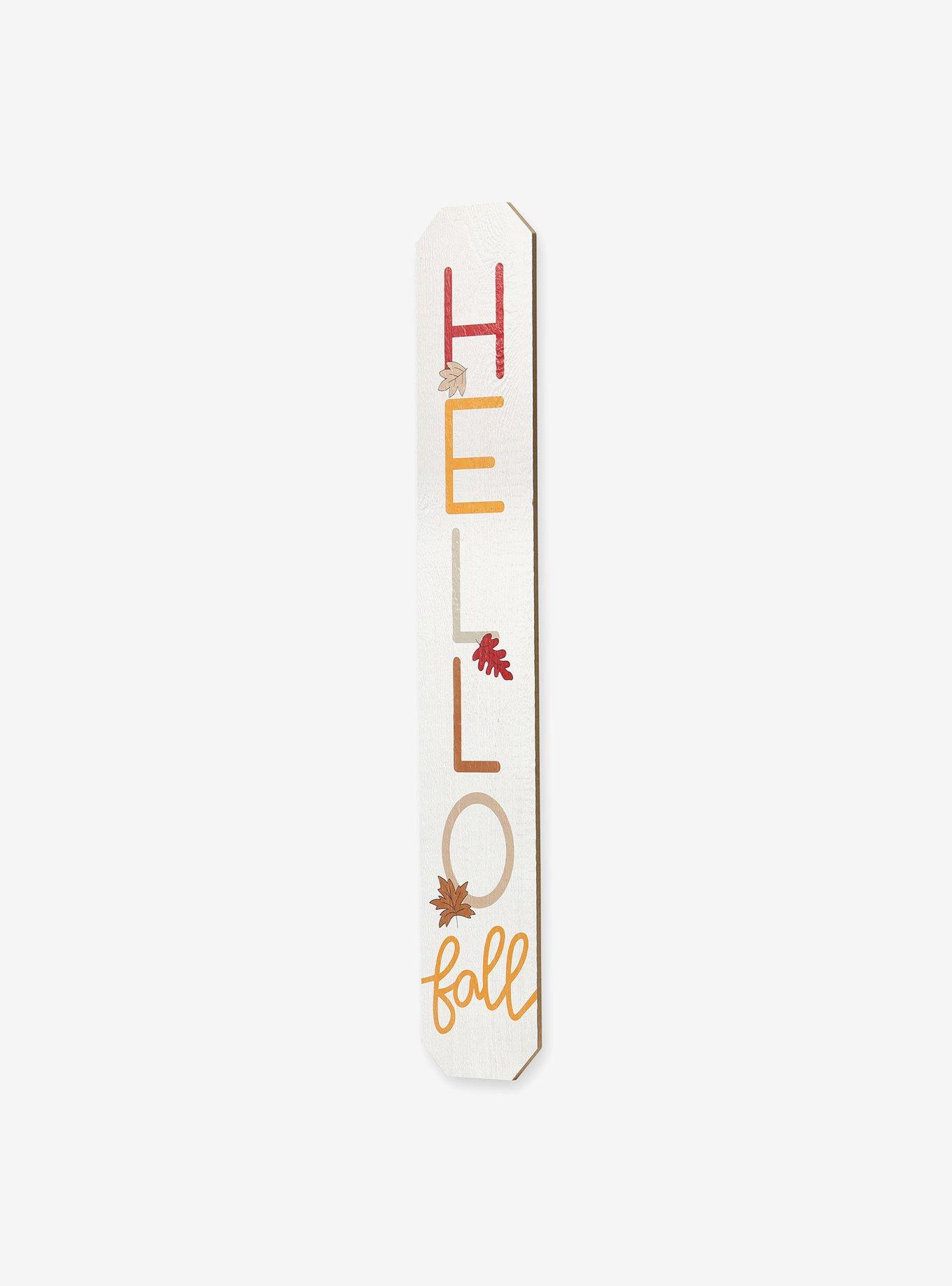 Hello Fall Vertical Textured Wood Wall Decor, , hi-res