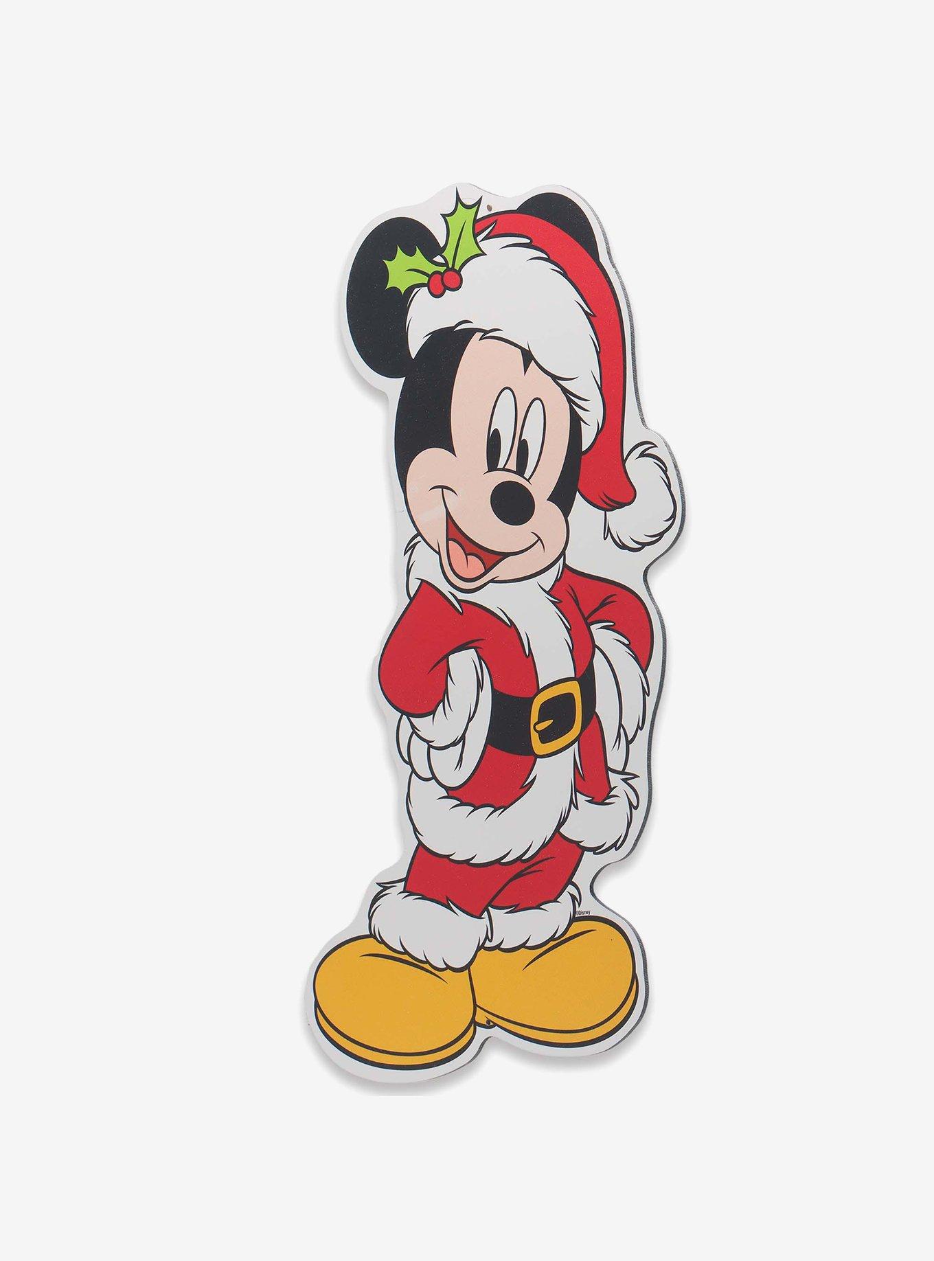 Disney Jolly Santa Mickey Mouse Metal Sign, , hi-res