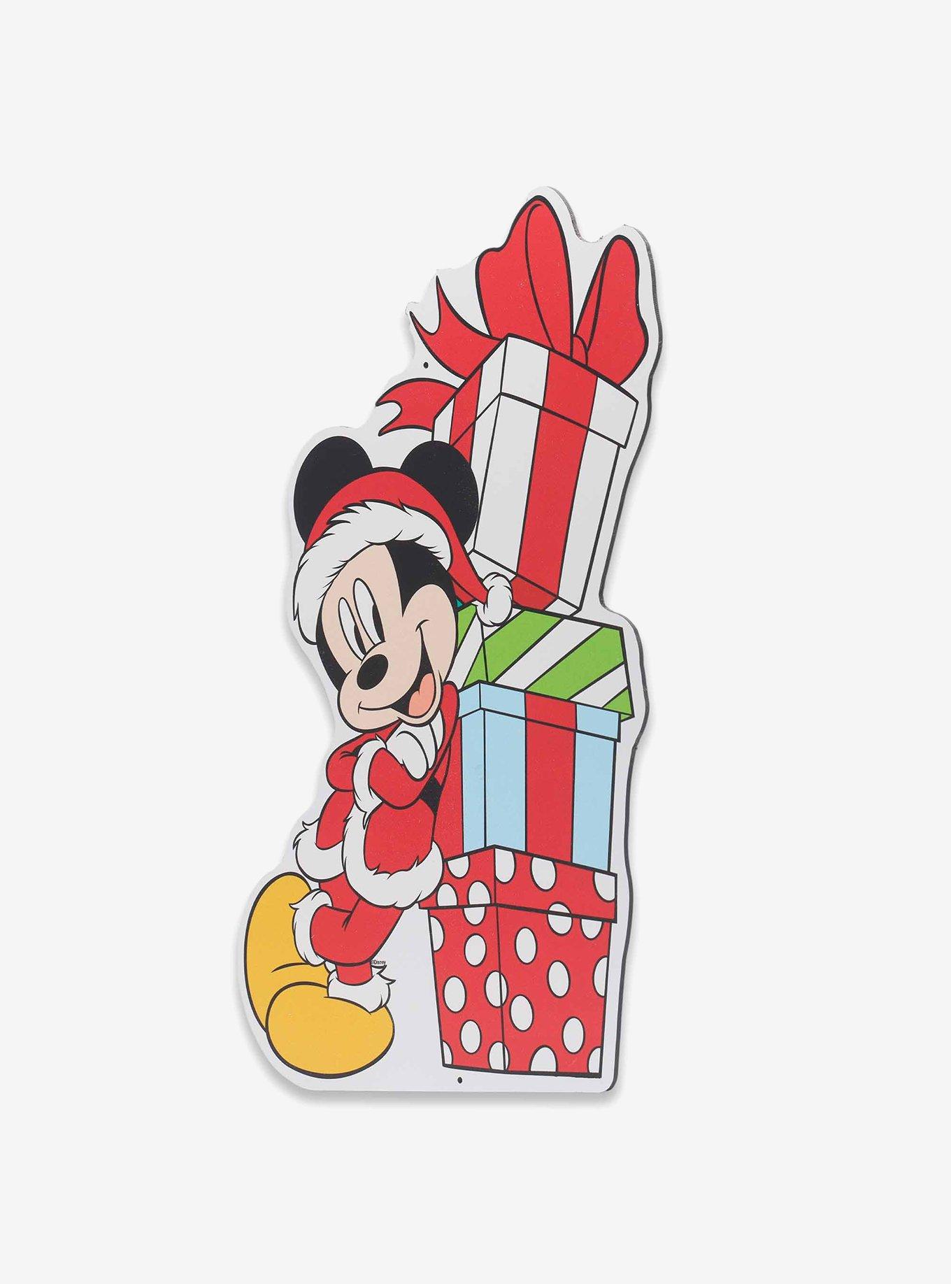 Disney Santa Mickey Mouse & Presents Metal Sign, , hi-res