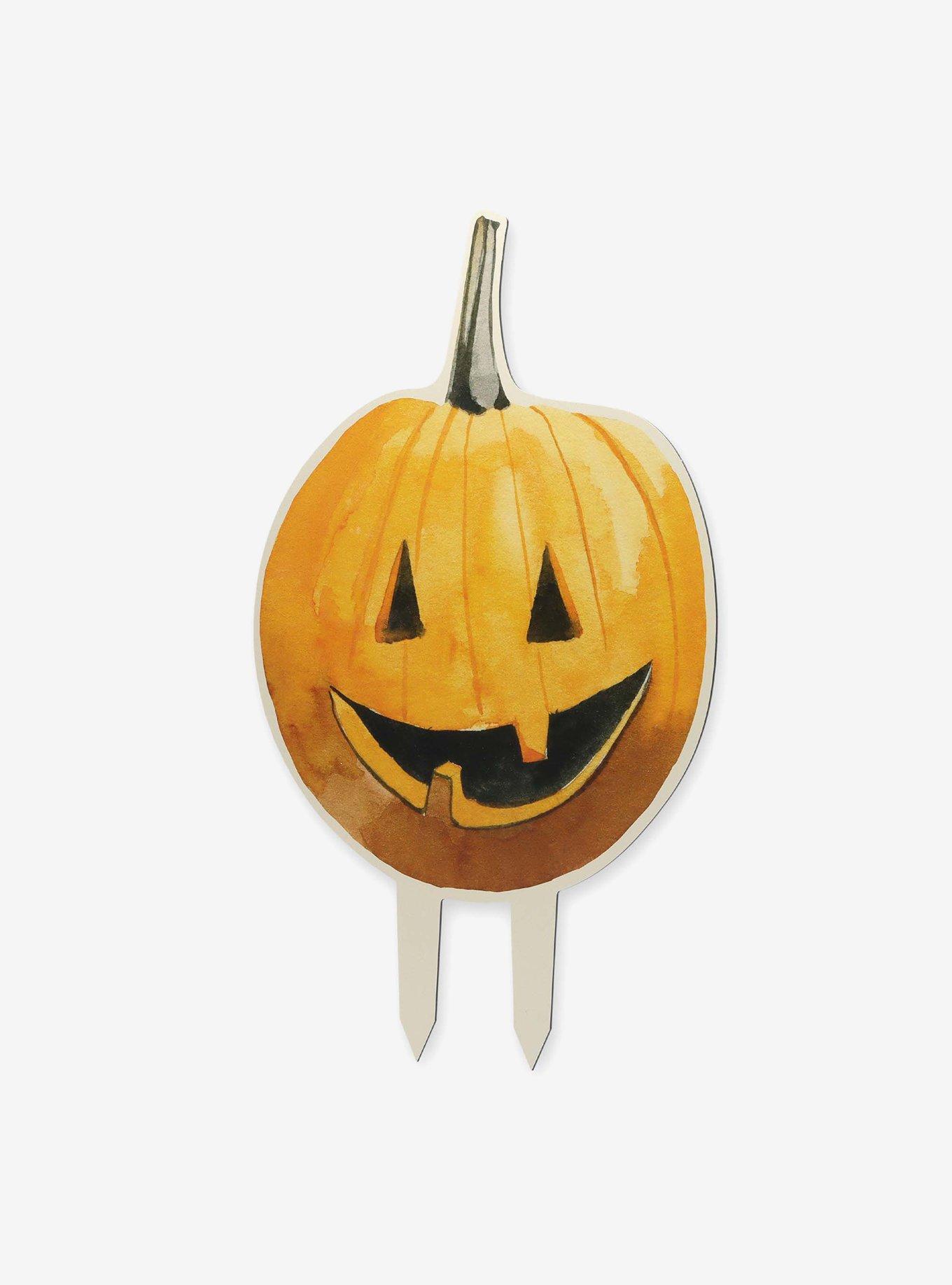 Happy Jack-O-Lantern Halloween Metal Yard Stake, , hi-res