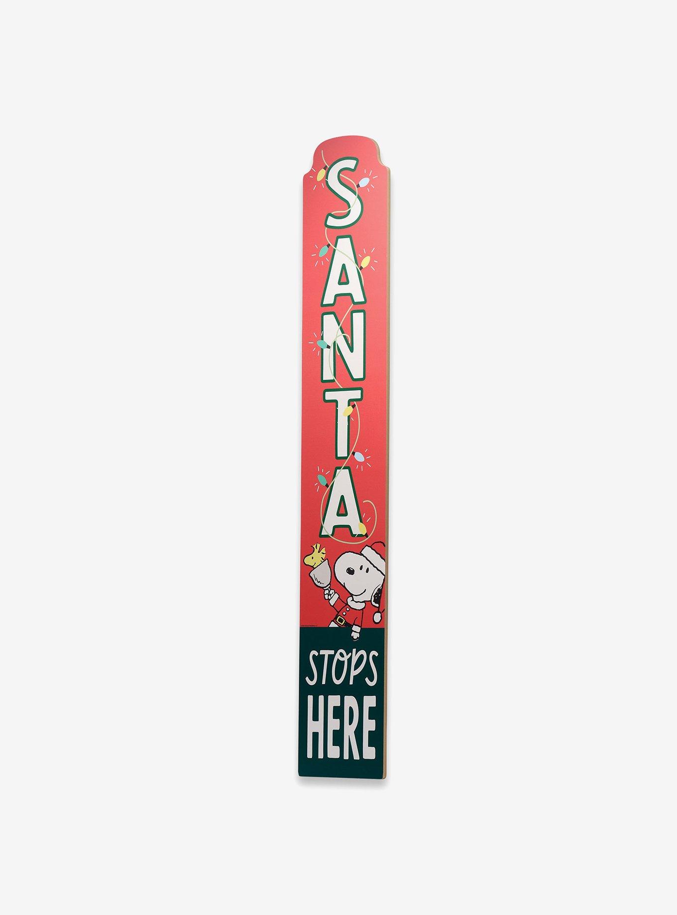 Peanuts Snoopy Santa Stops Herewood Wall Decor, , hi-res