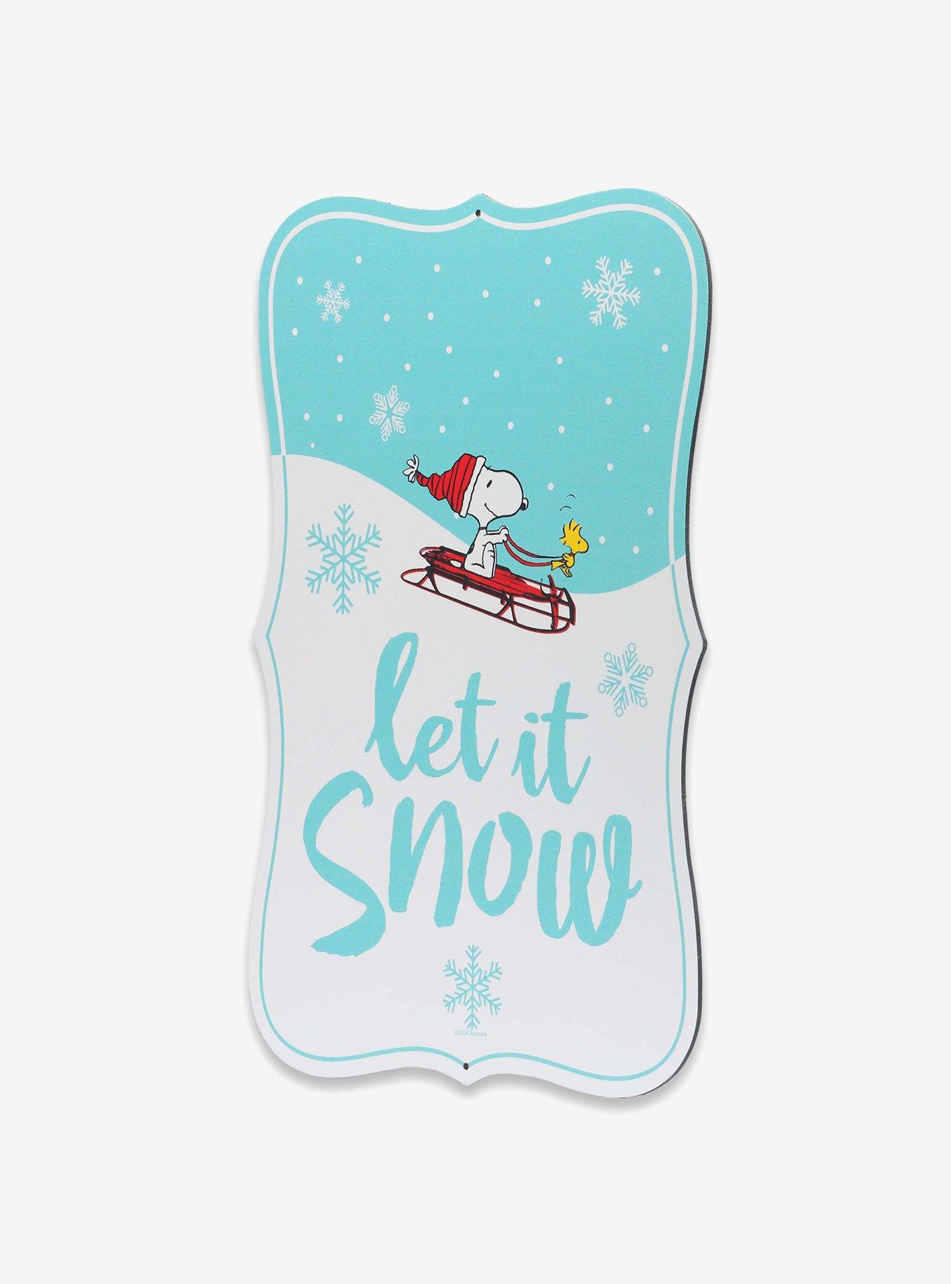 Peanuts Snoopy & Woodstock Let It Snow Winter Metal Sign, , hi-res