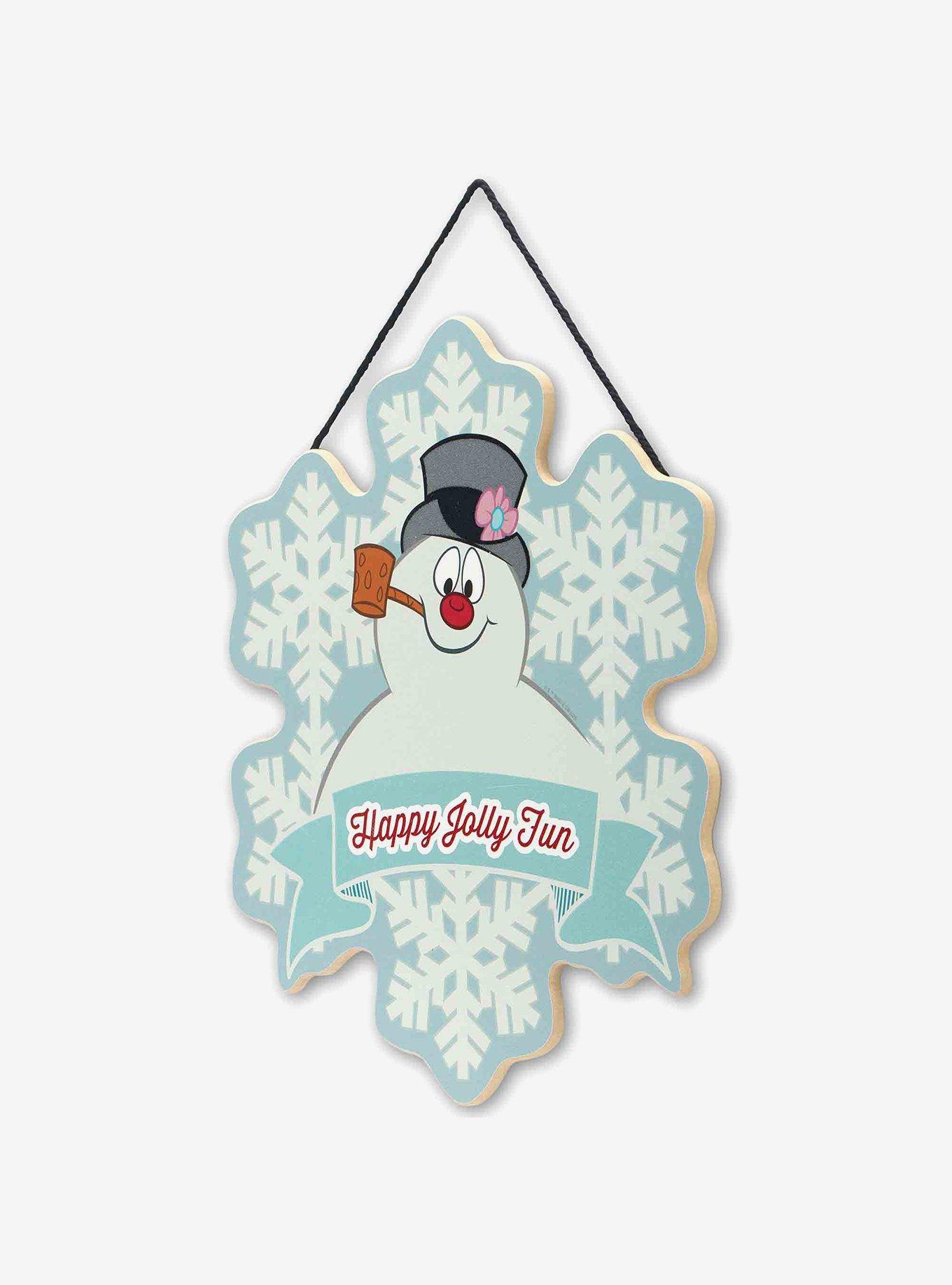 Frosty The Snowman "Happy Jolly Time" Snowflake Hanging Wood Sign, , hi-res