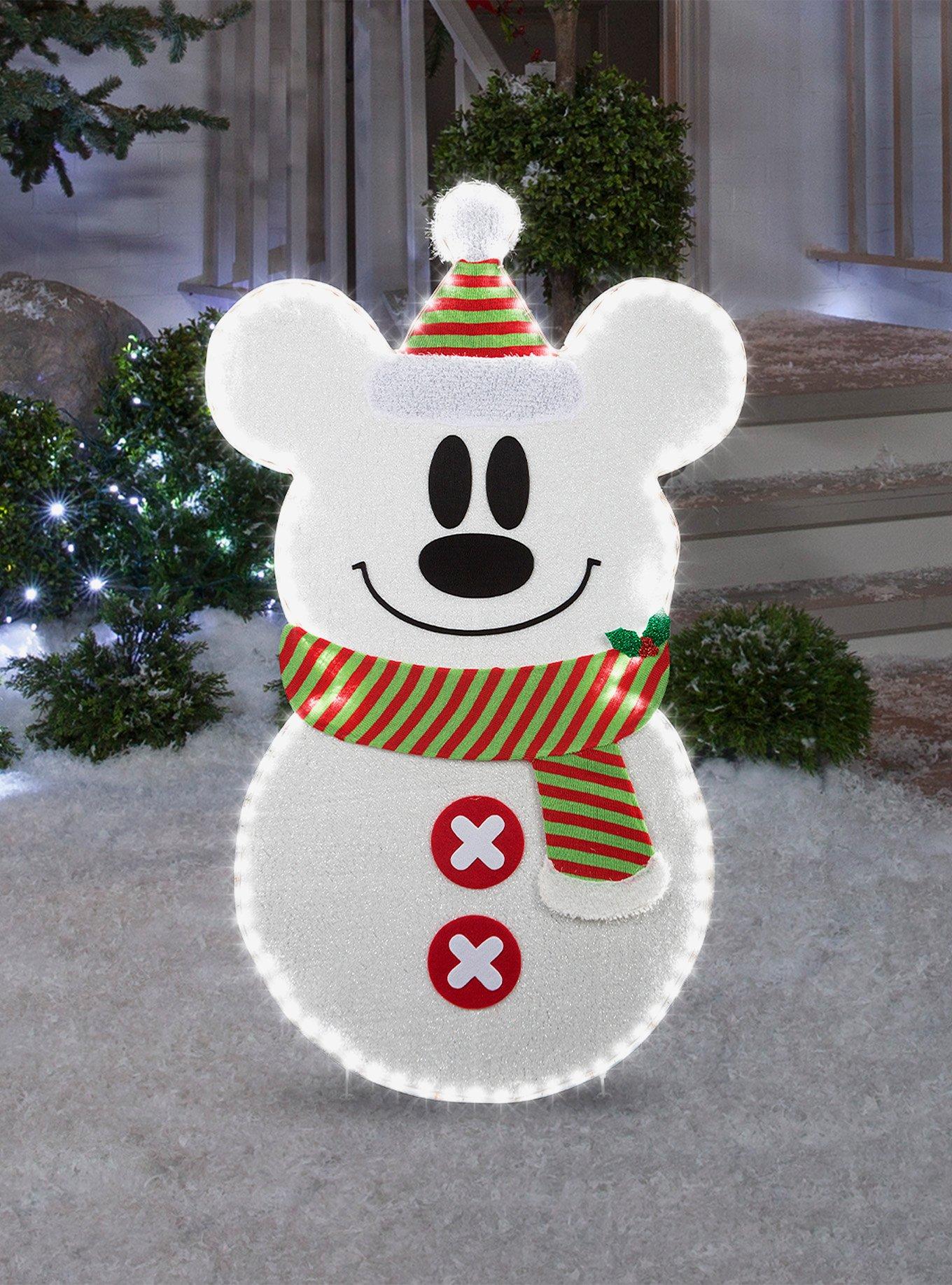 Disney Mickey Mouse Stylized Snowman Flat-Tastics Yard Decor, , hi-res