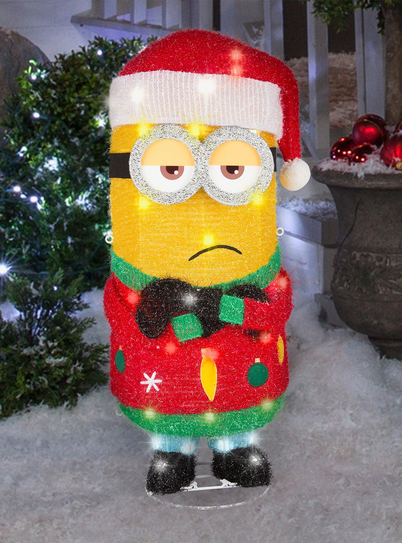 Minions Holiday Tinsel Kevin in Santa Hat Yard Sculpture, , hi-res